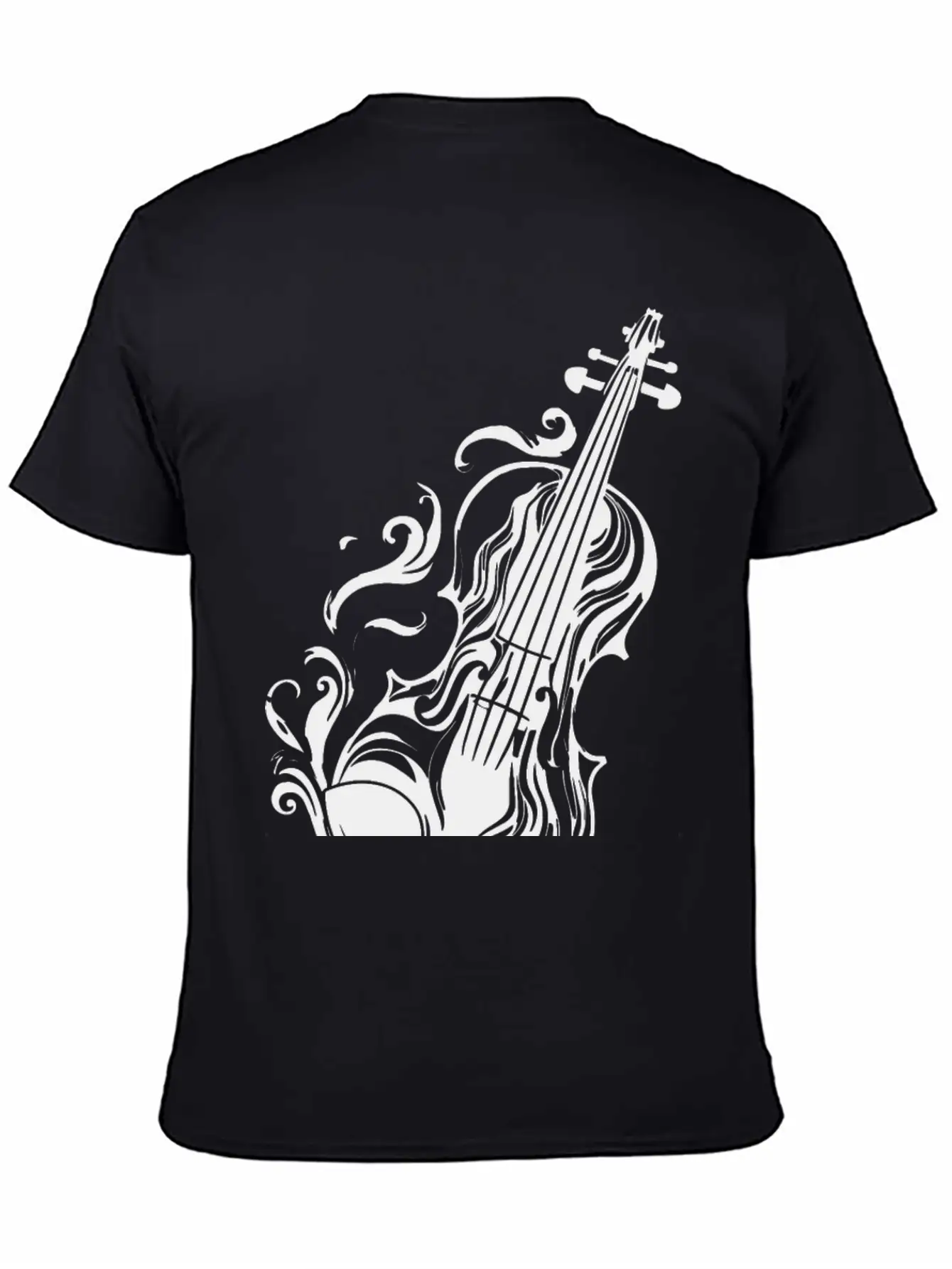 Violin Cartoon Style Unisex Casual T-Shirt – Clean Design For Daily Comfort