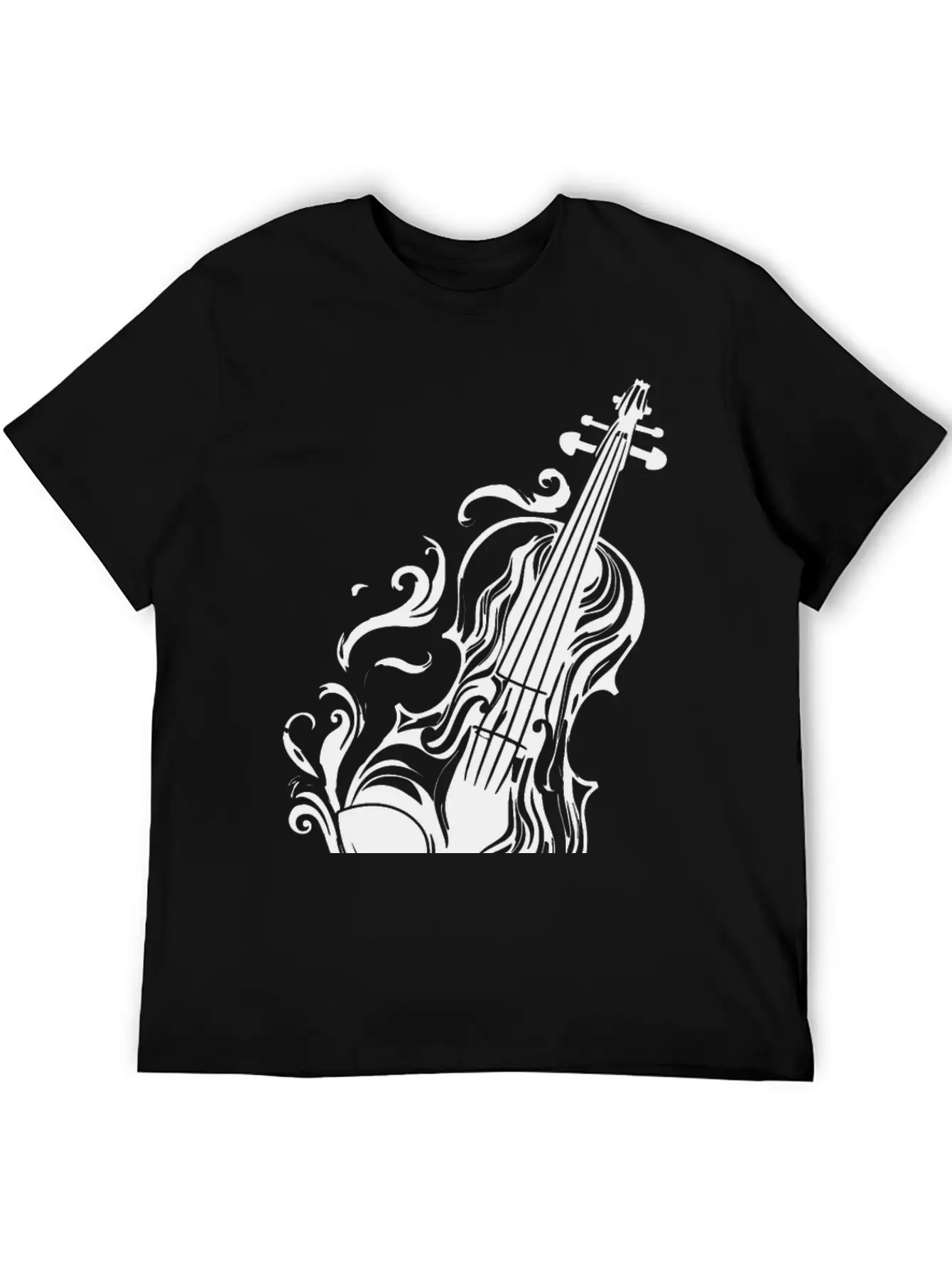Violin Cartoon Style Unisex Casual T-Shirt – Clean Design For Daily Comfort