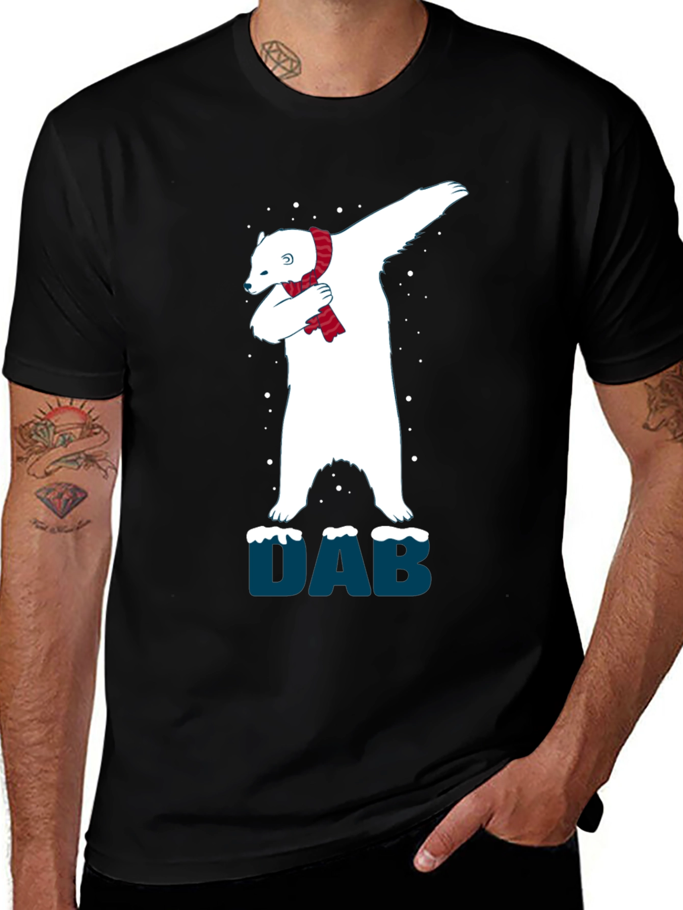 Dabbing Polar Bear Winter T-Shirt