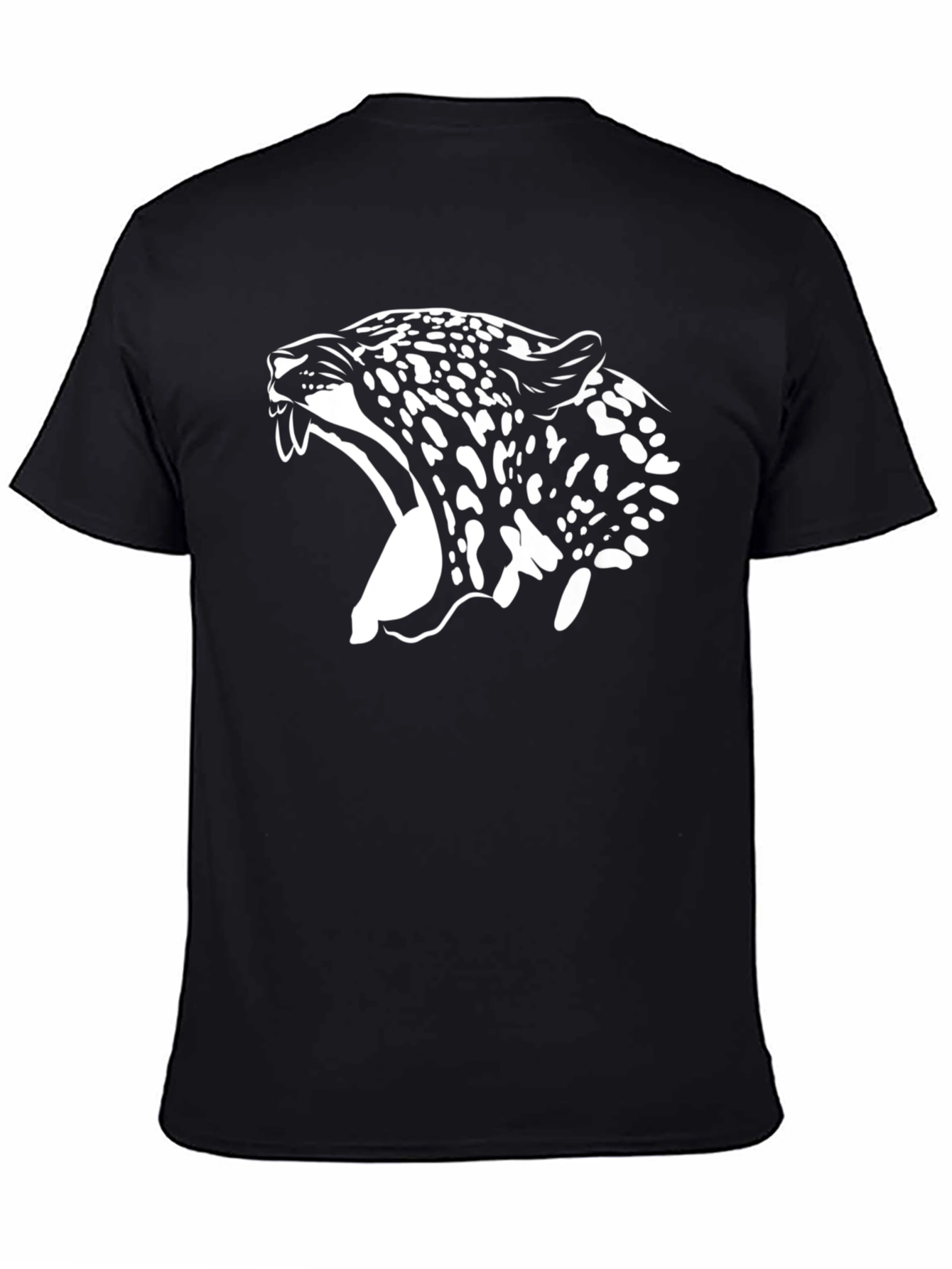 Black T-Shirt with White Jaguar Graphic