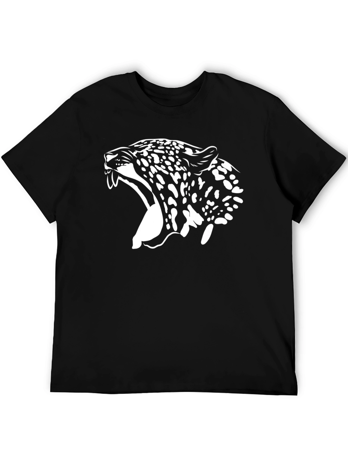 Black T-Shirt with White Jaguar Graphic