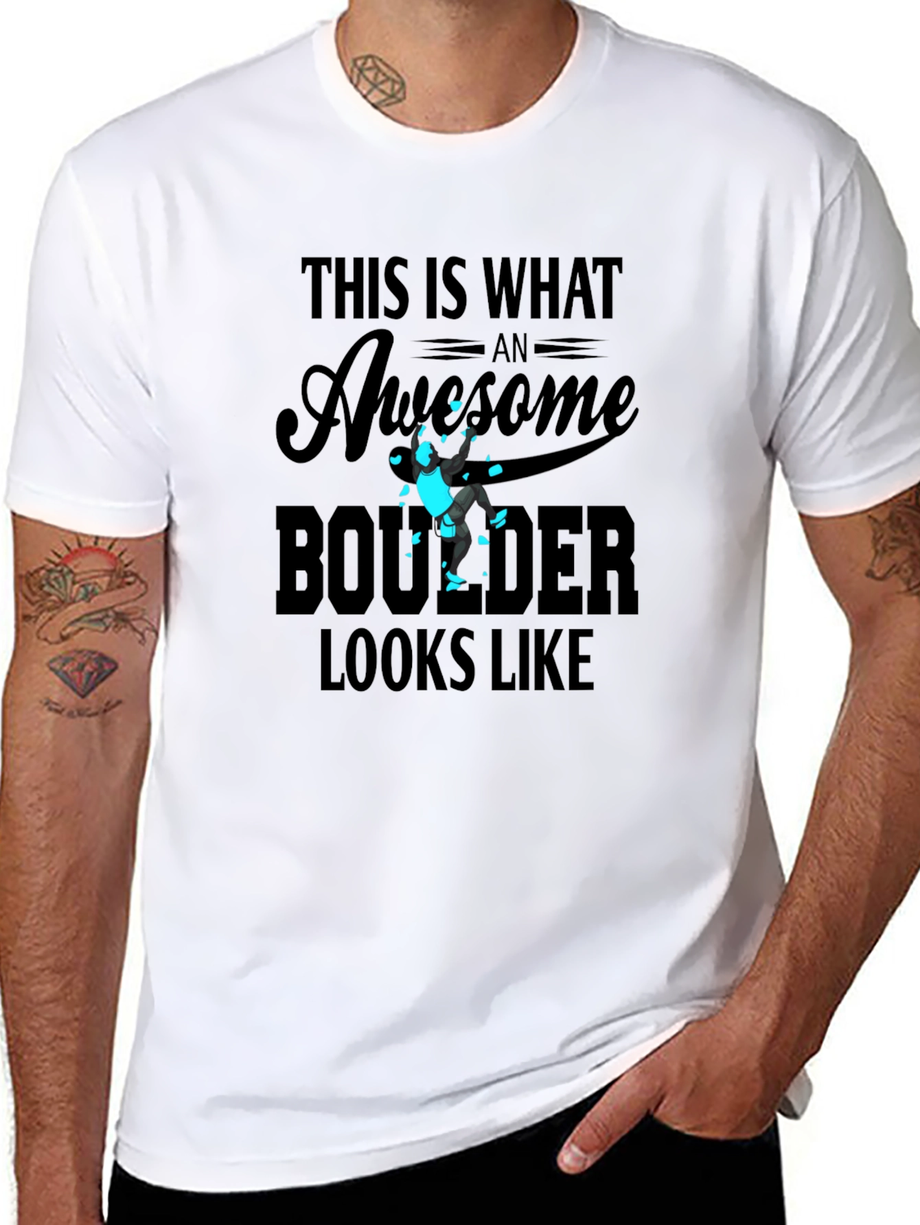 Awesome Boulder Climber Graphic T-Shirt