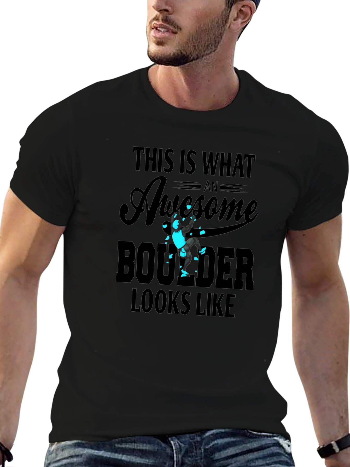 Awesome Boulder Climber Graphic T-Shirt