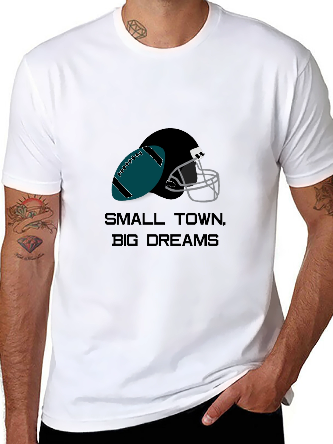 Small Town Big Dreams Football Graphic Tee