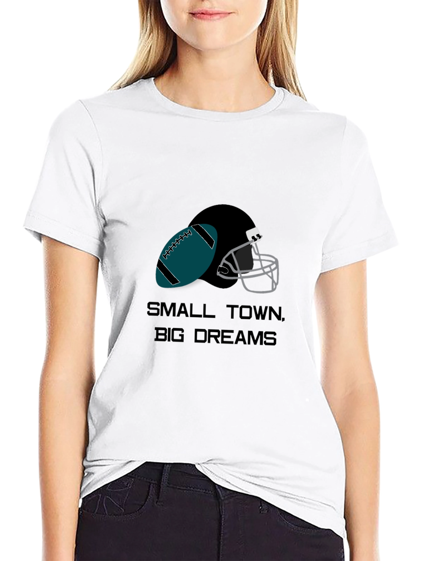 Small Town Big Dreams Football Graphic Tee