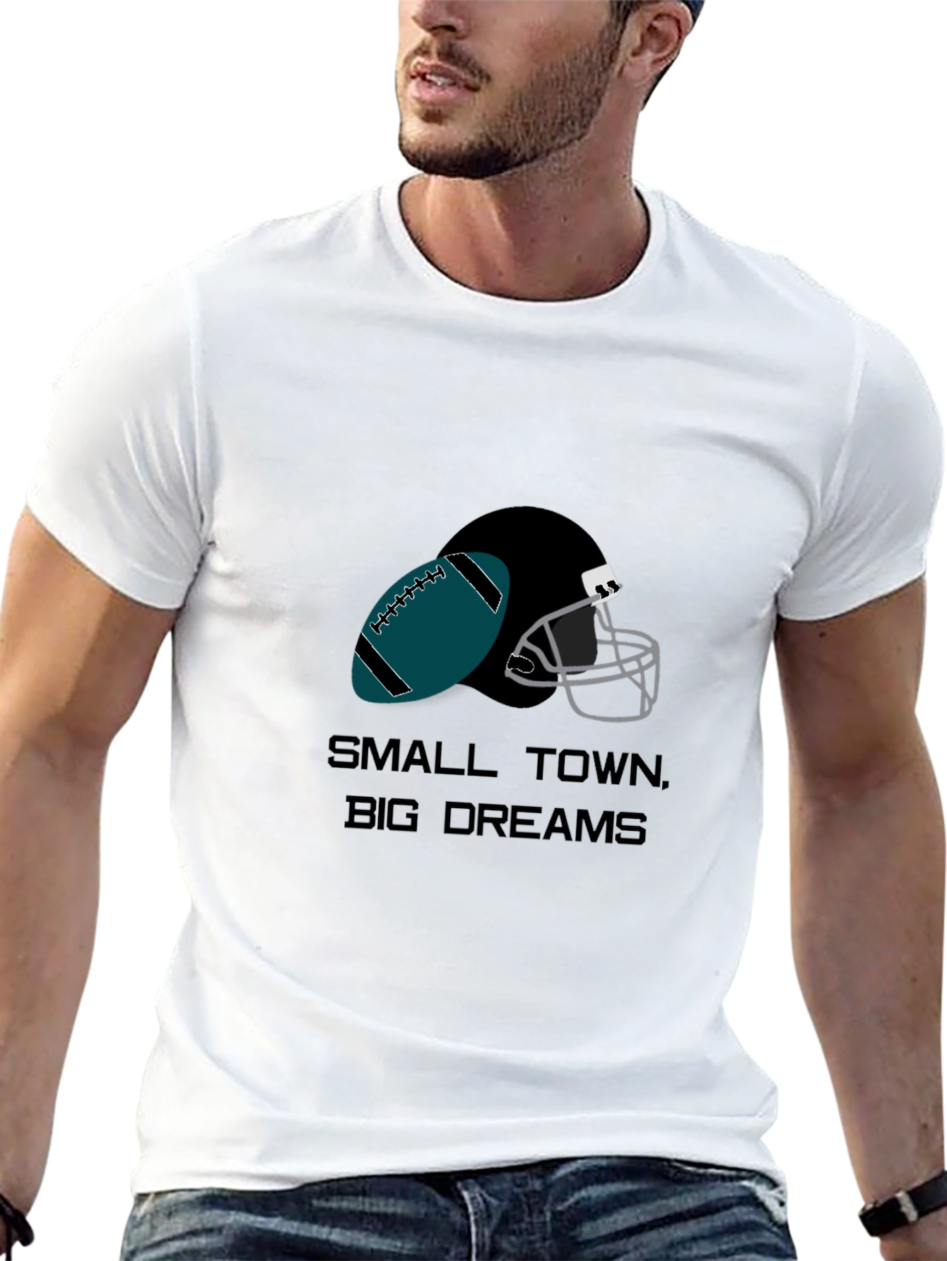 Small Town Big Dreams Football Graphic Tee