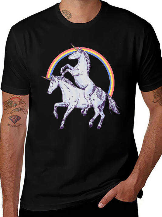 Funny Unicorn Graphic Tee - Rainbow Pride Design