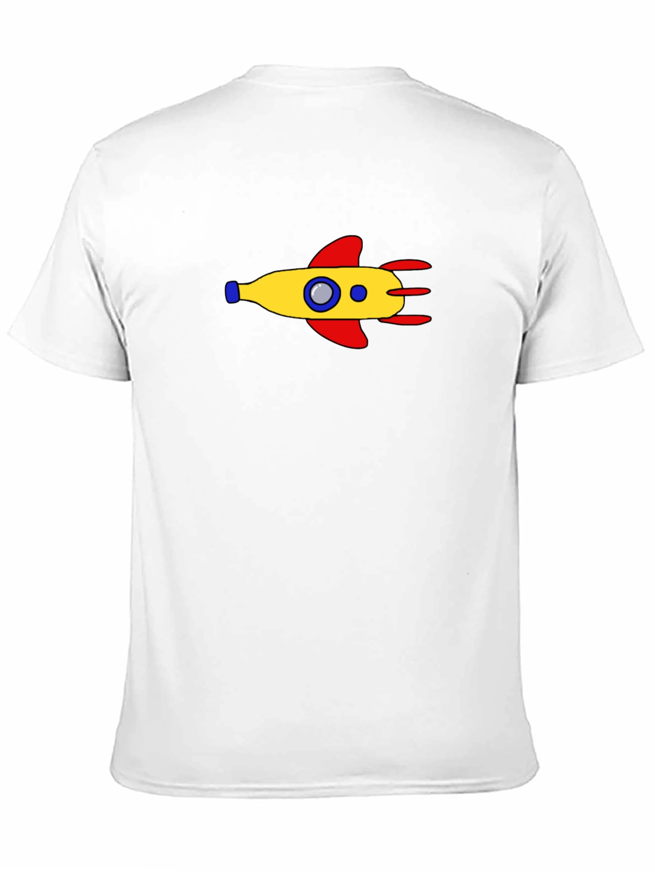 Retro Rocket Graphic Tee - Black Cotton Blend
