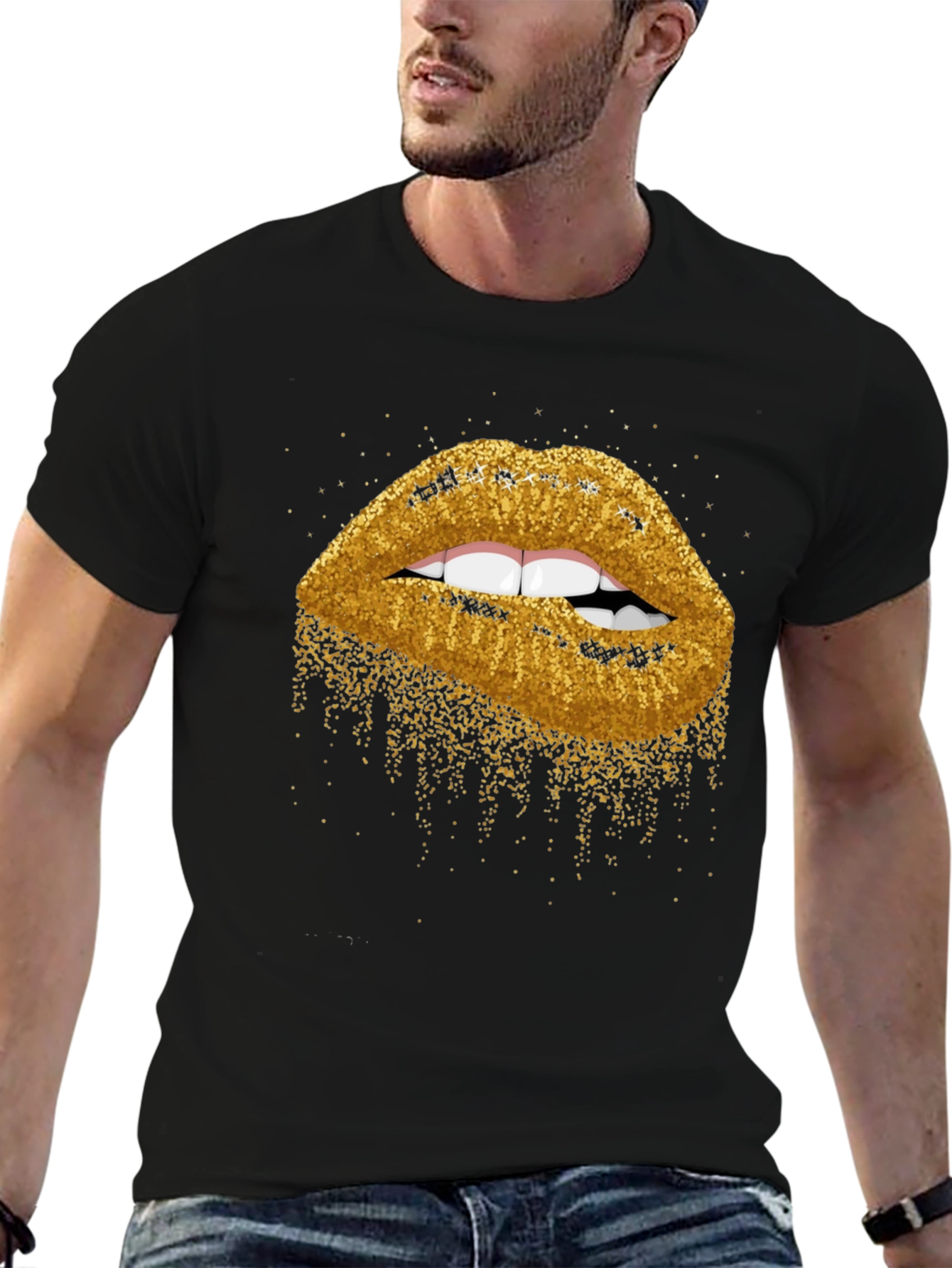 Glitter Lips Graphic Tee - Bold & Stylish
