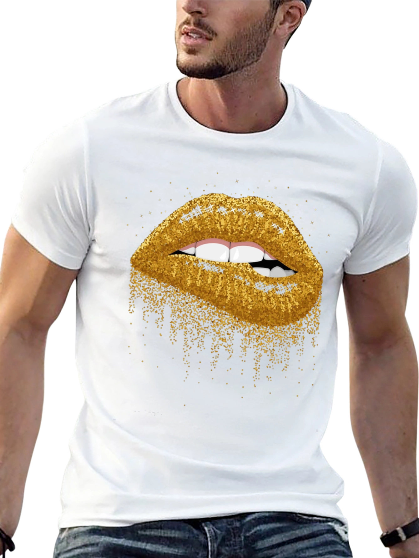 Glitter Lips Graphic Tee - Bold & Stylish