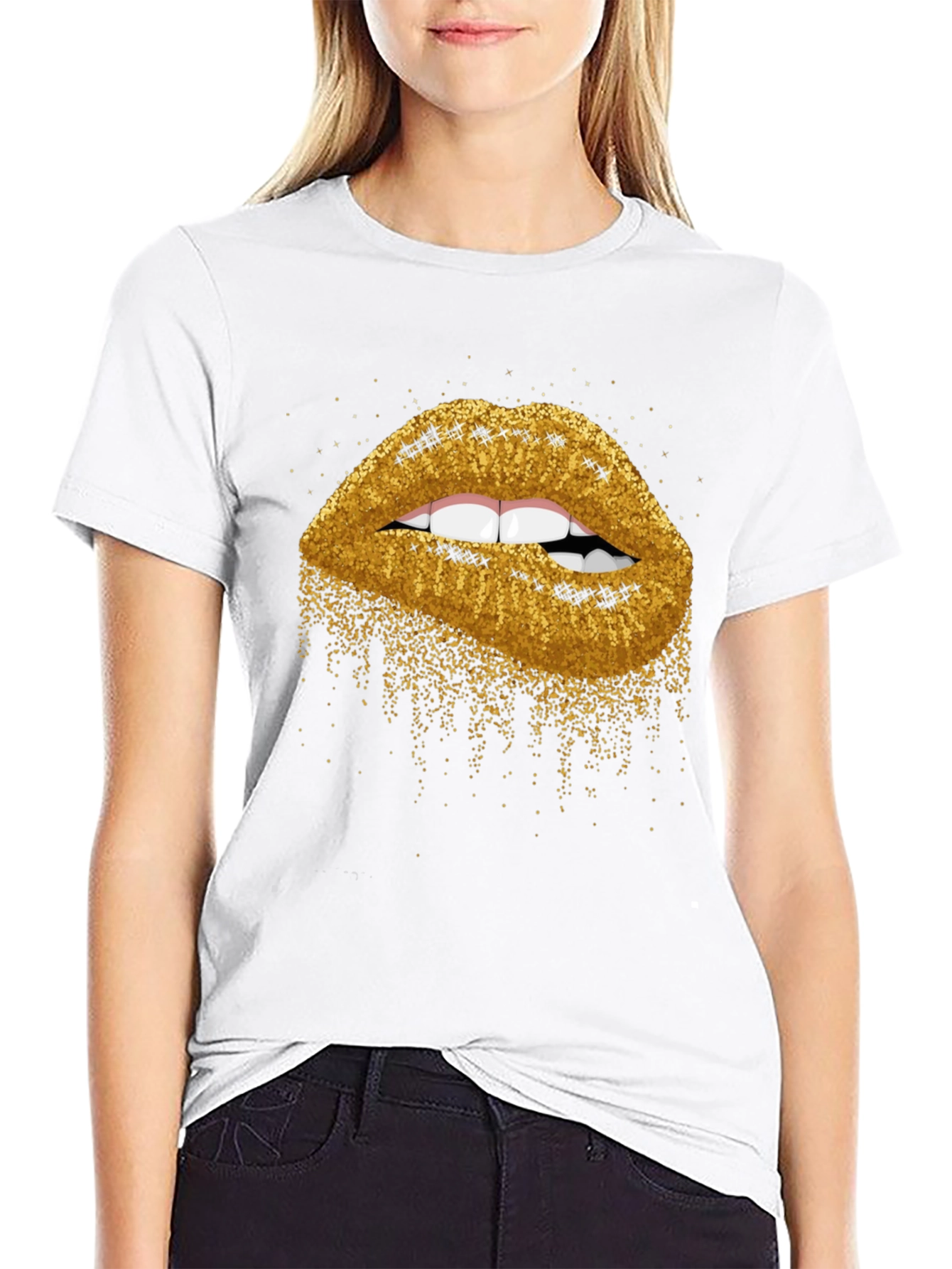 Glitter Lips Graphic Tee - Bold & Stylish