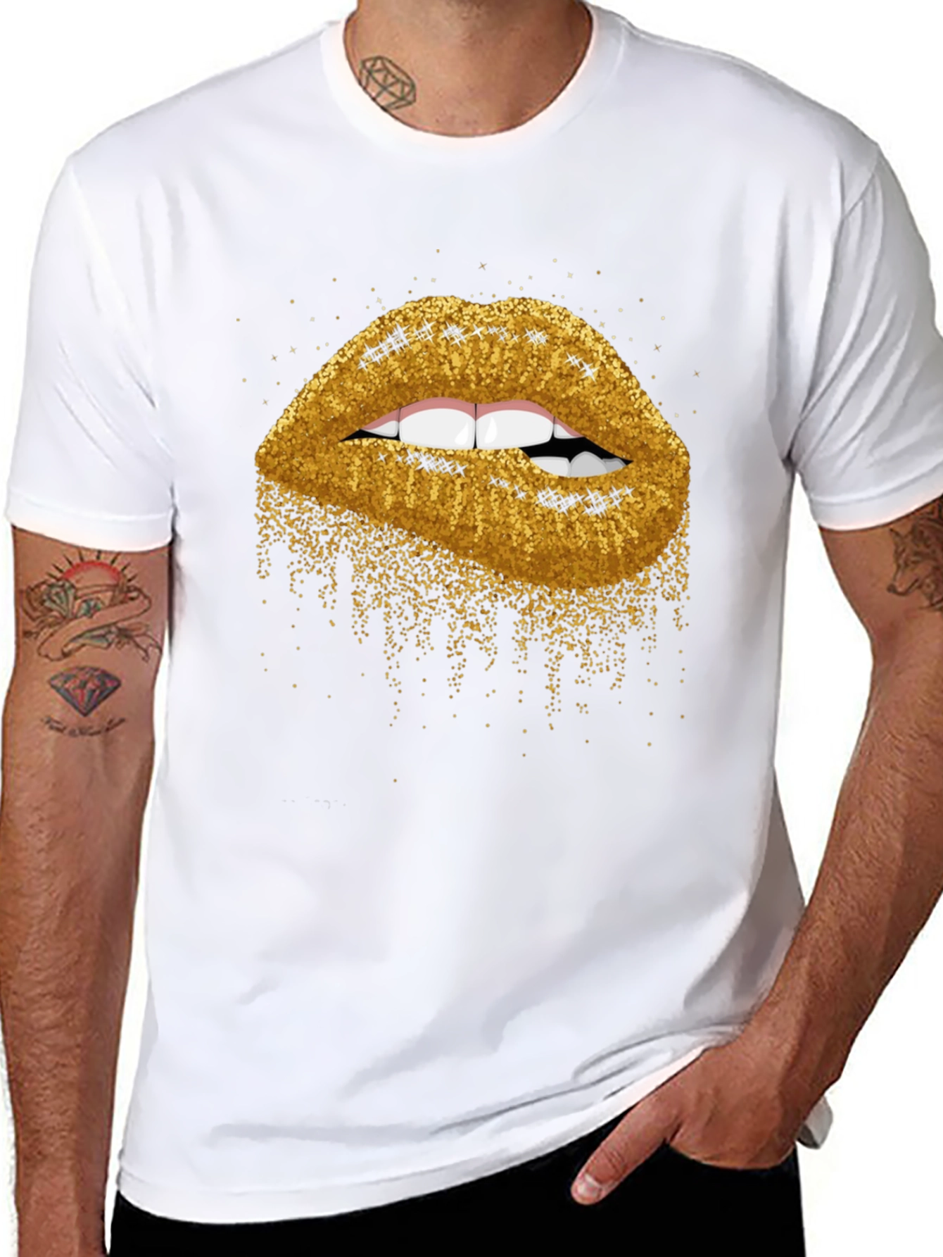 Glitter Lips Graphic Tee - Bold & Stylish