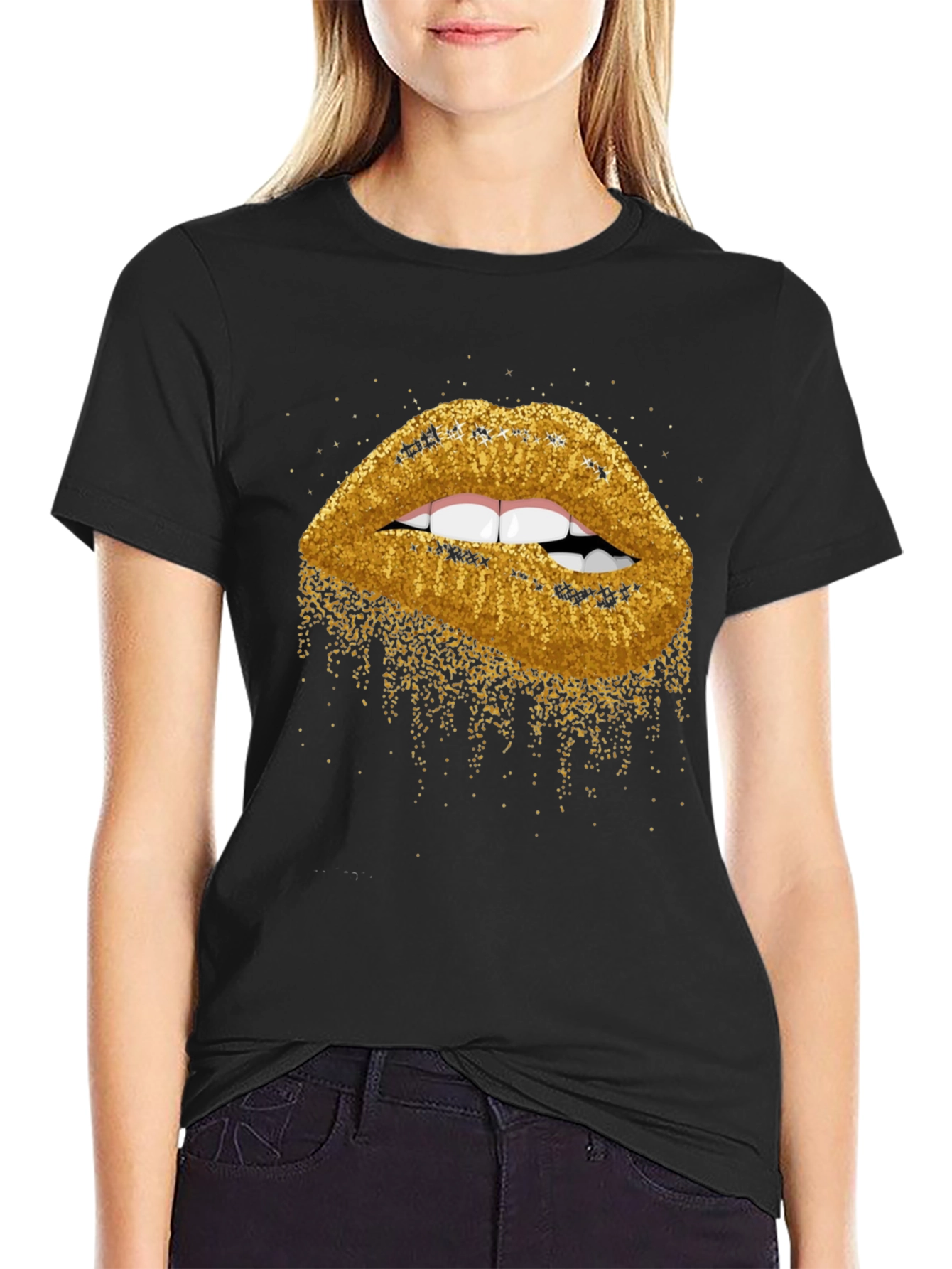 Glitter Lips Graphic Tee - Bold & Stylish