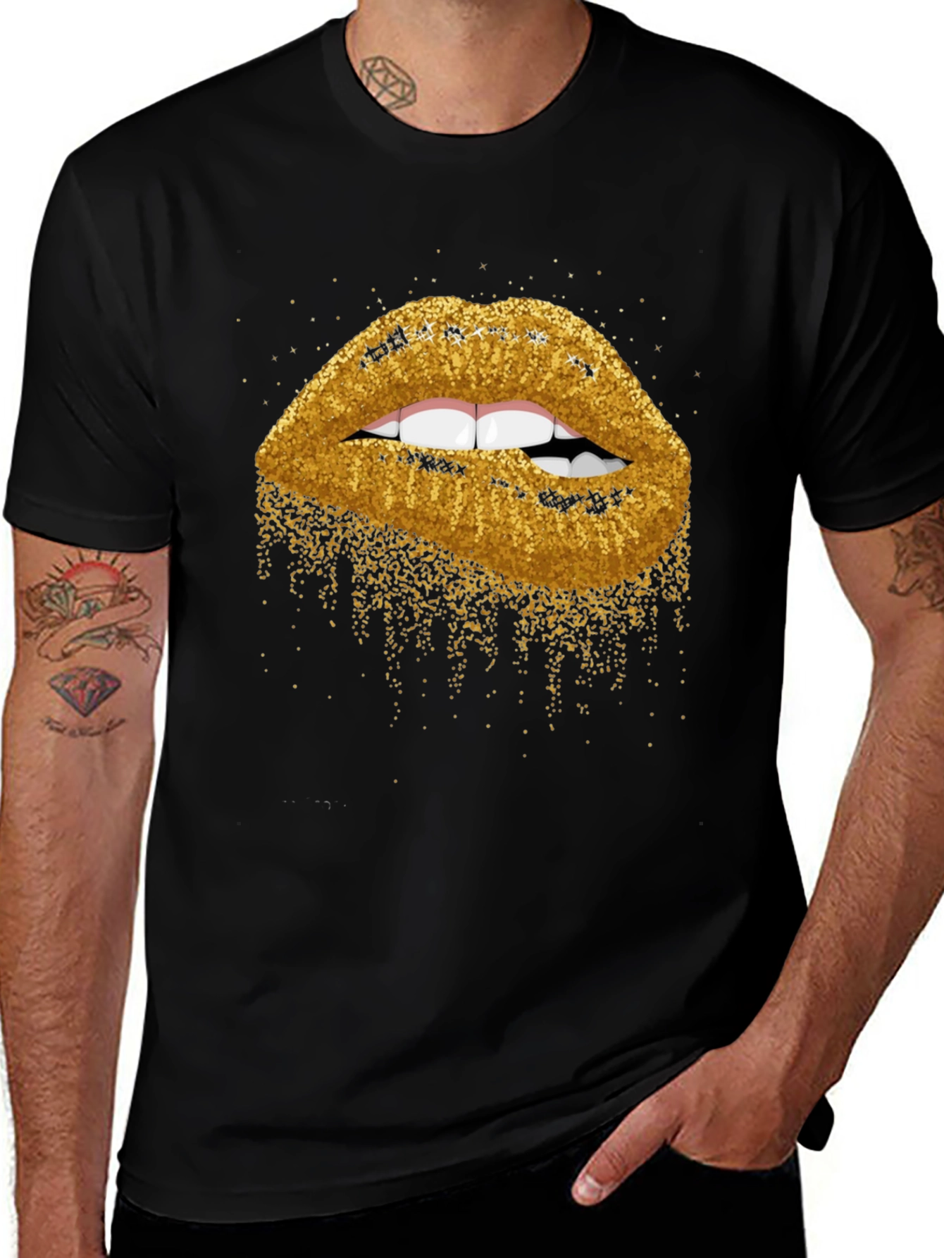 Glitter Lips Graphic Tee - Bold & Stylish