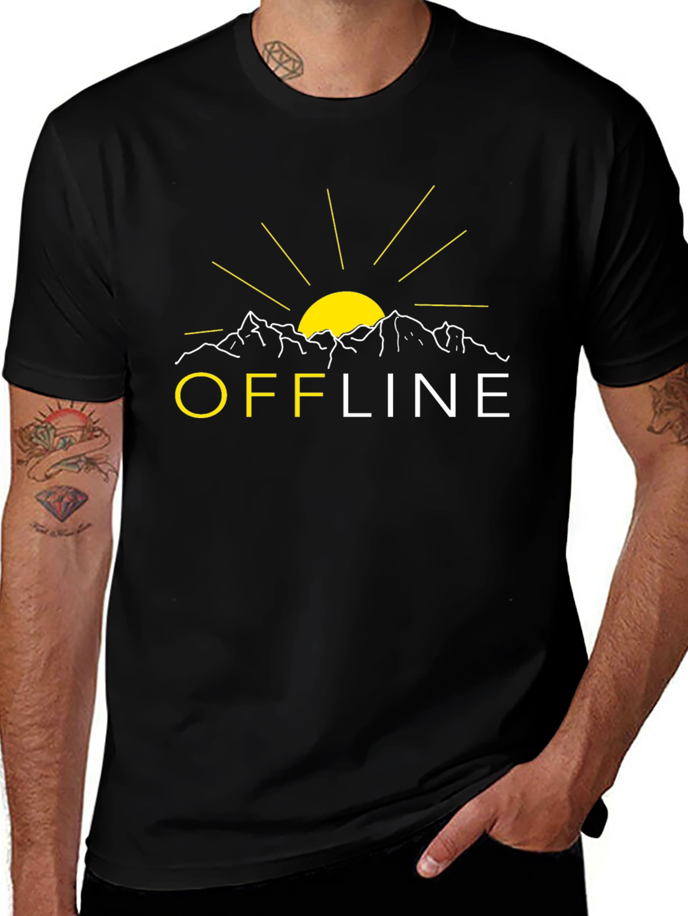 Offline Mountain Graphic Tee - Black