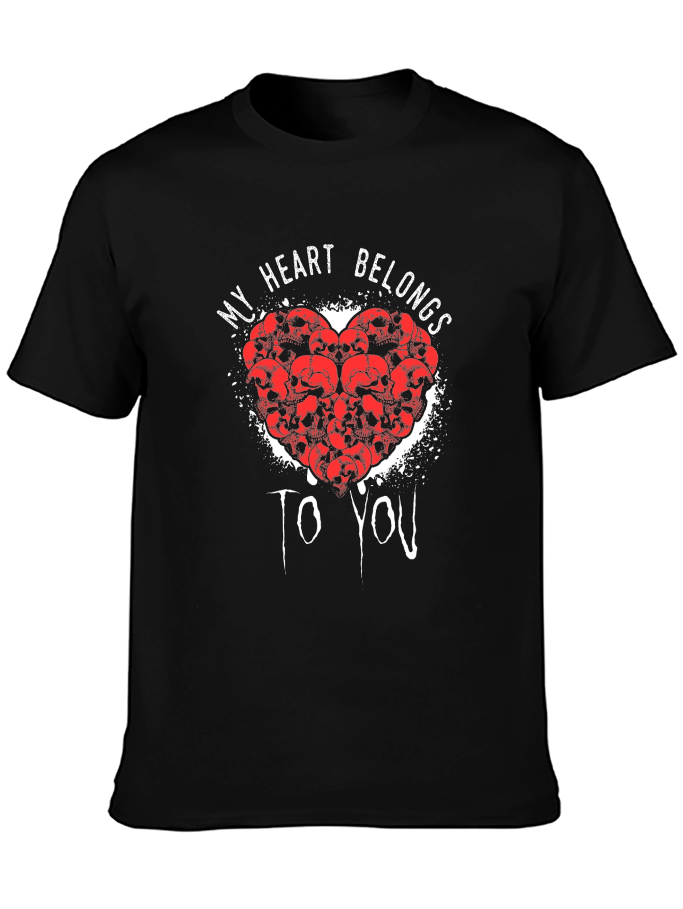 My Heart Belongs To You Skull Heart Graphic Tee