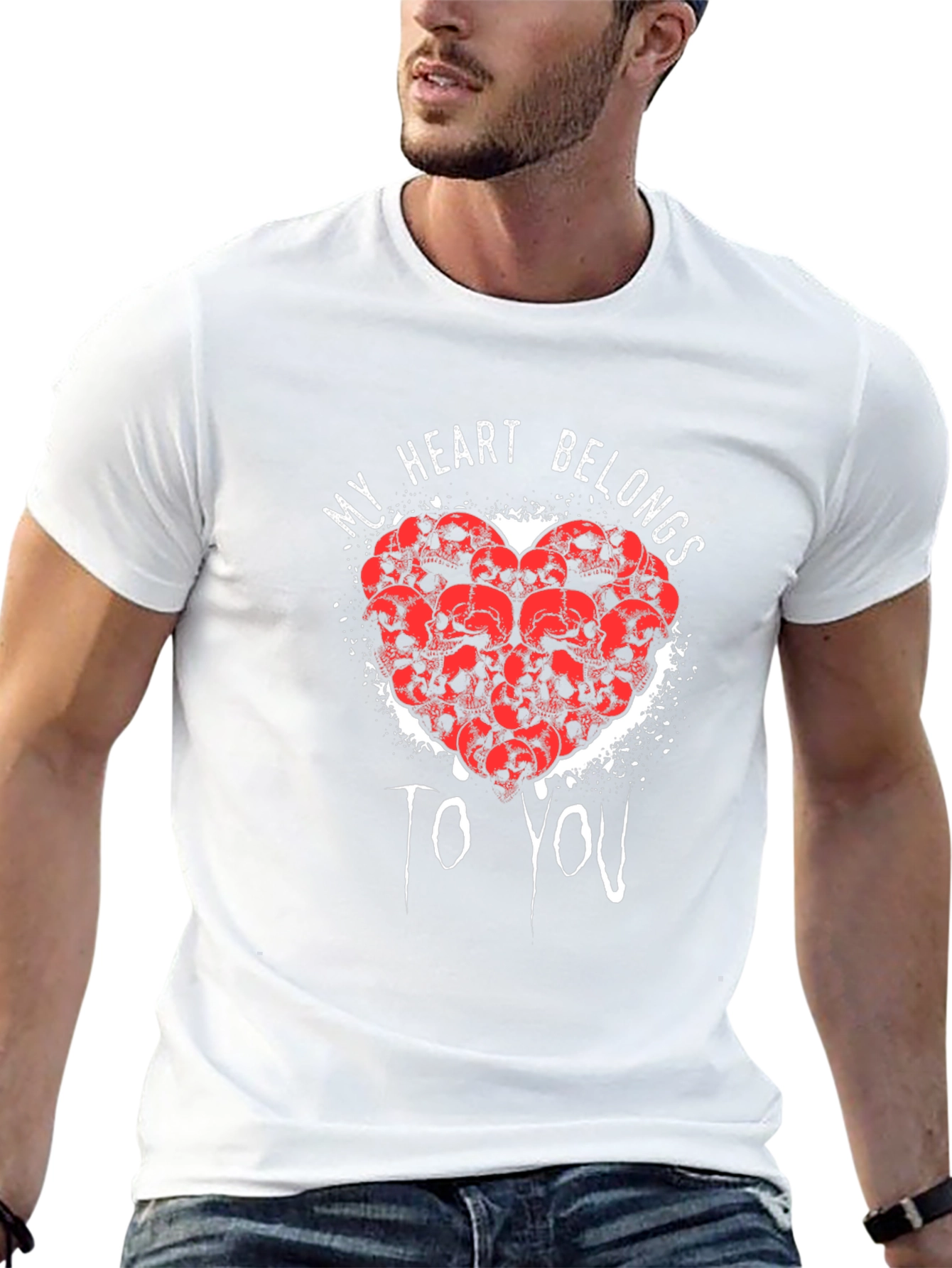 My Heart Belongs To You Skull Heart Graphic Tee