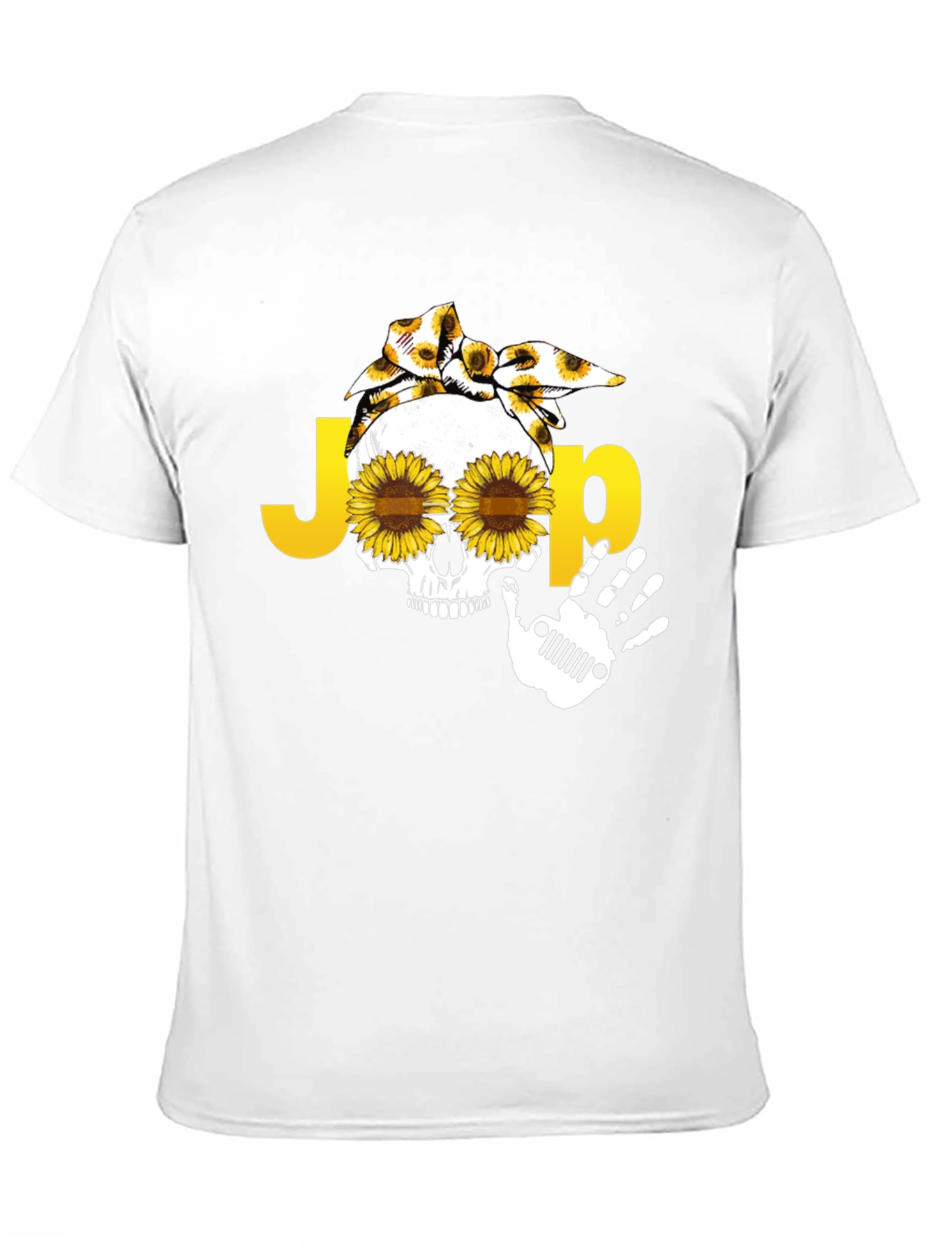 Jeep Skull Sunflower Graphic T-Shirt