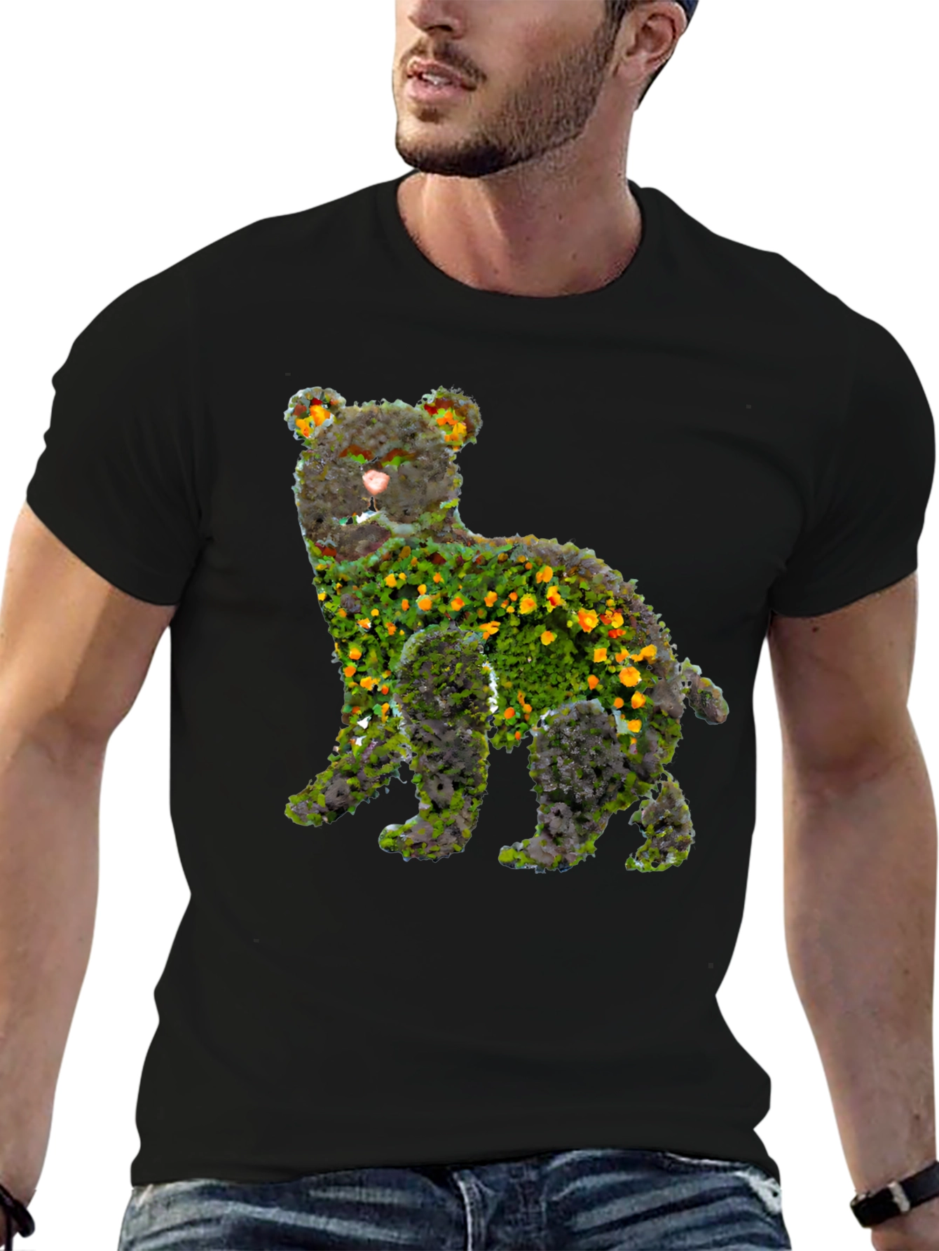 Floral Bear Graphic T-Shirt