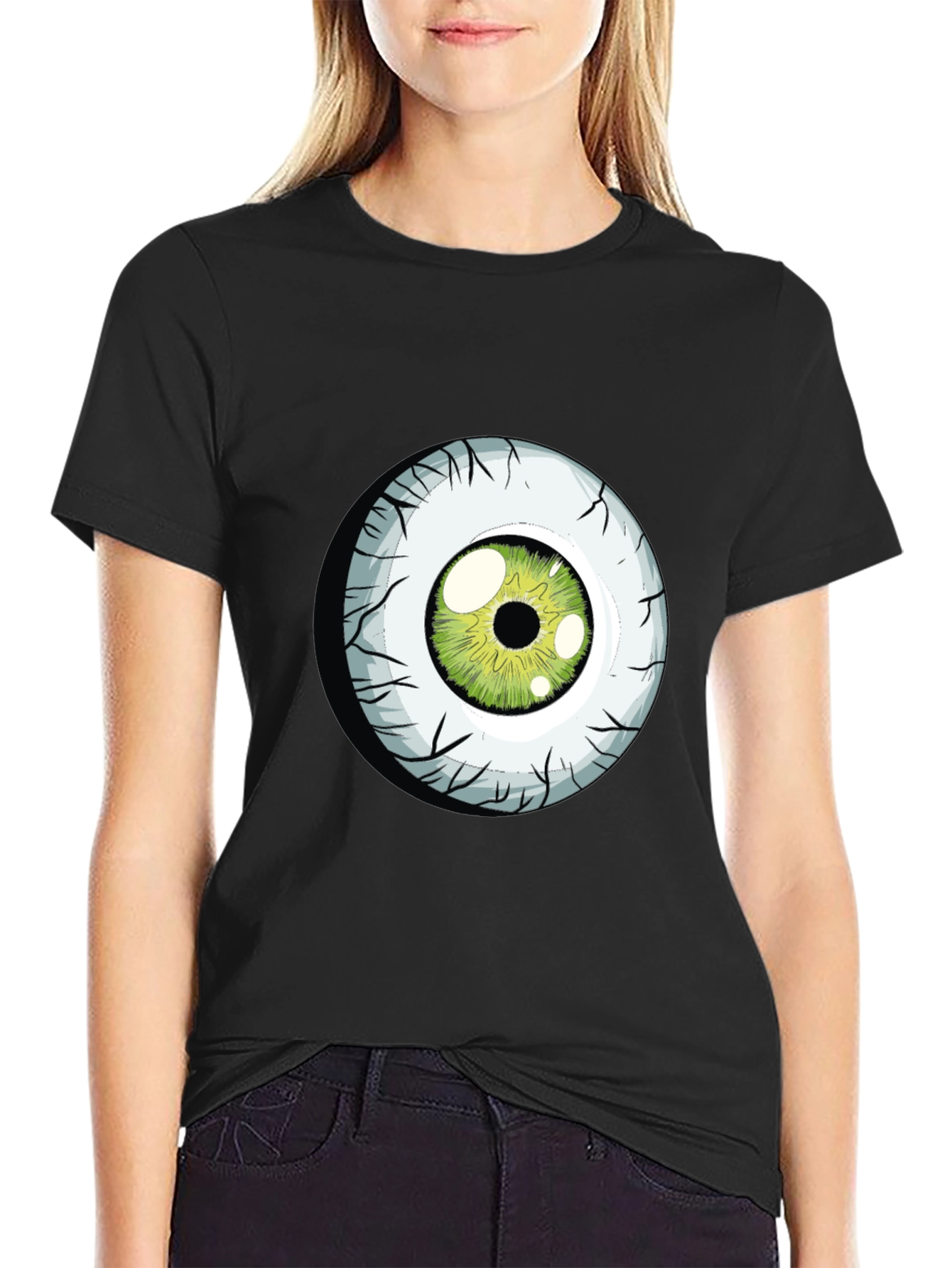 Green Eyeball Graphic Tee - Soft Cotton Blend