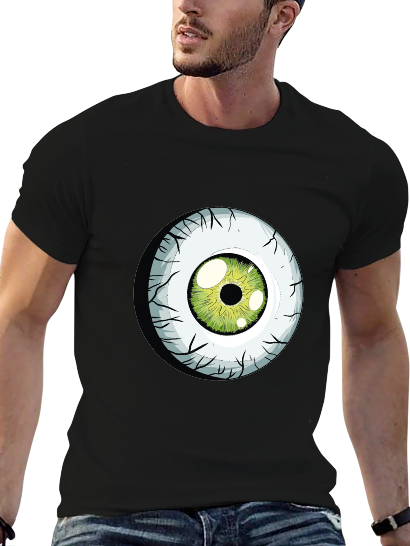 Green Eyeball Graphic Tee - Soft Cotton Blend