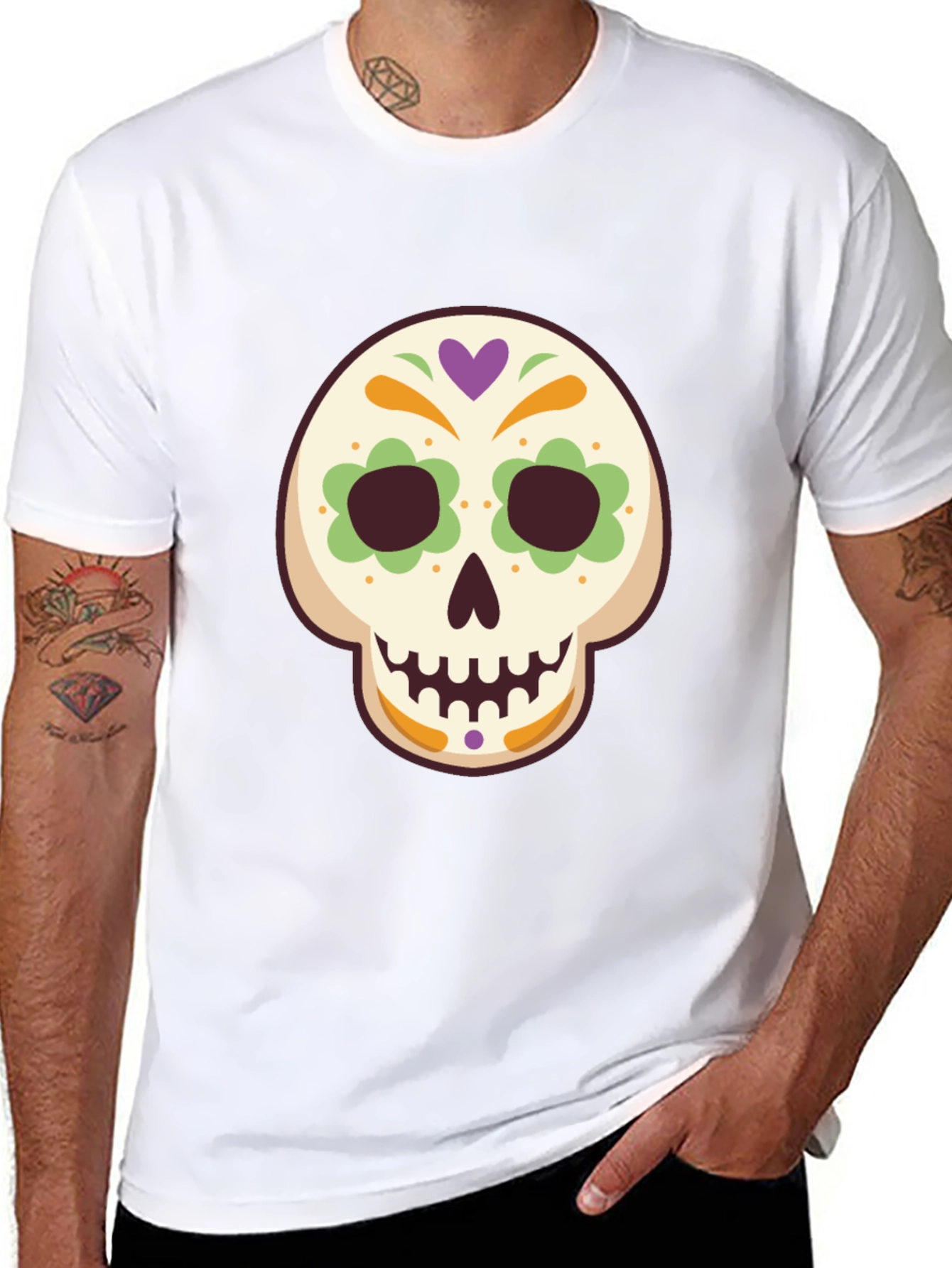 Sugar Skull Graphic Tee - Mens Black T-Shirt