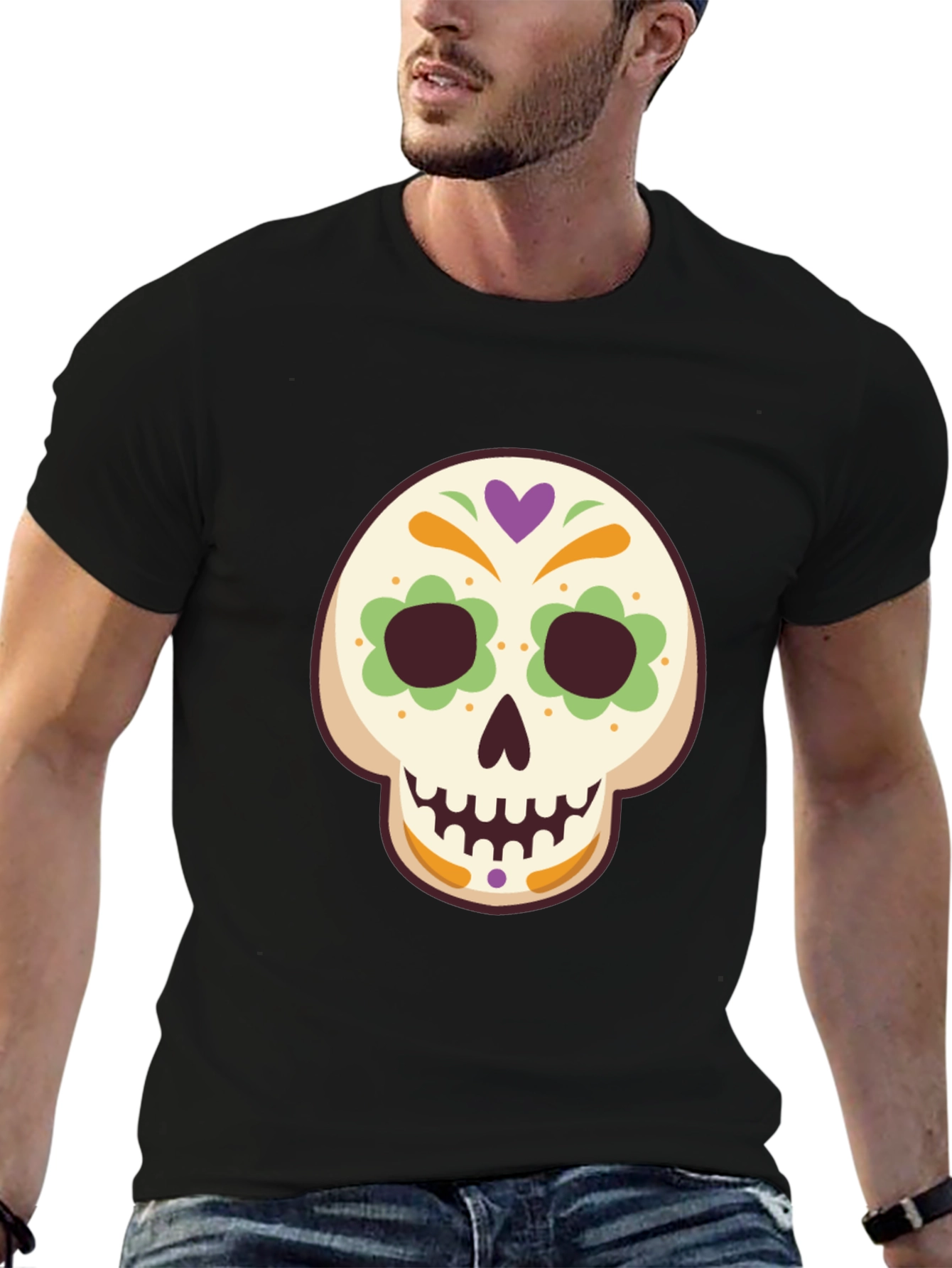 Sugar Skull Graphic Tee - Mens Black T-Shirt