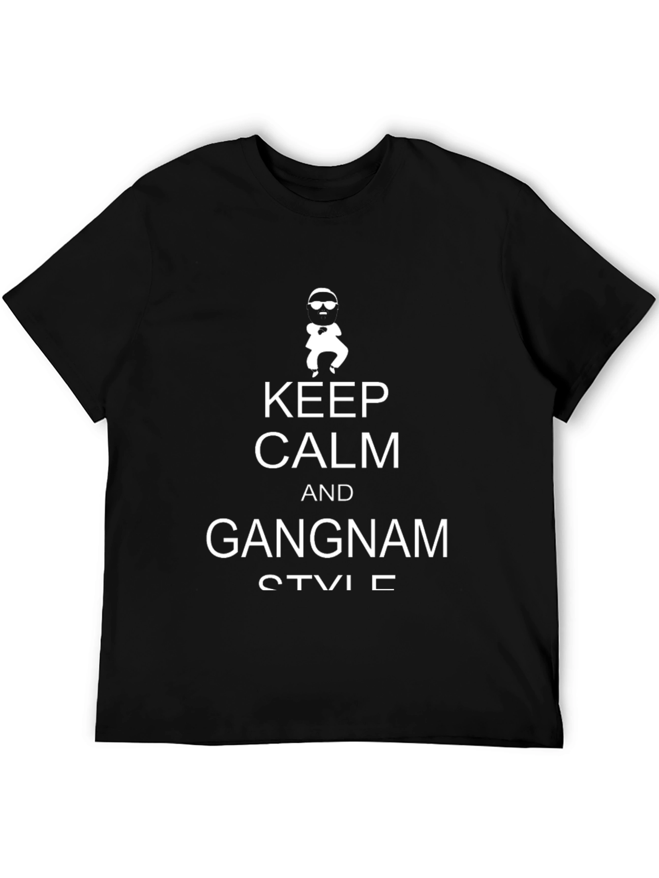 Keep Calm Gangnam Style Black T-Shirt
