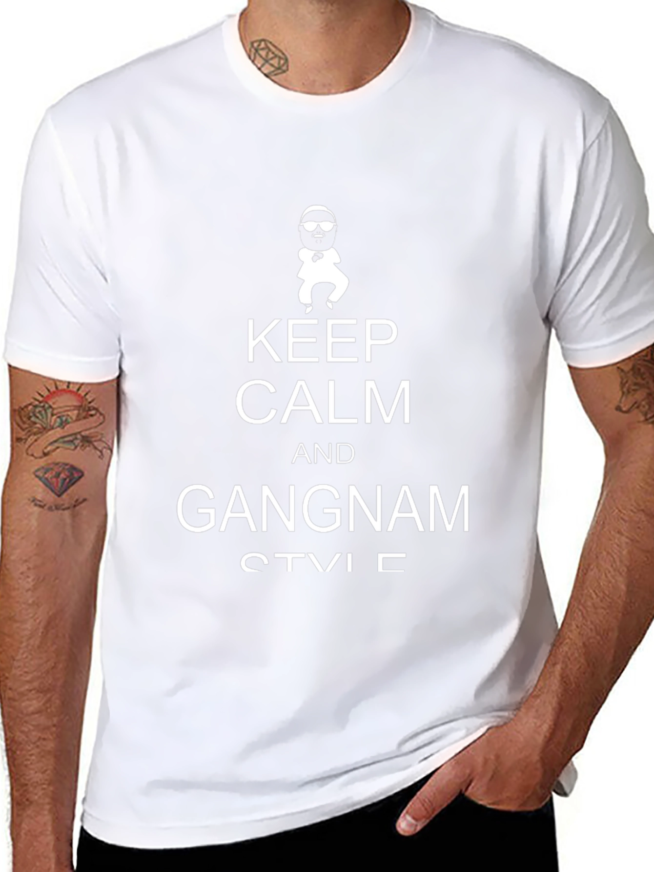 Keep Calm Gangnam Style Black T-Shirt