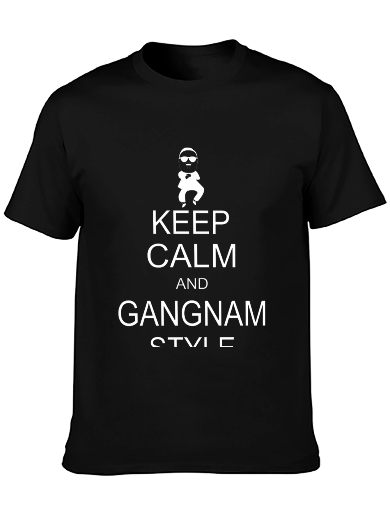 Keep Calm Gangnam Style Black T-Shirt