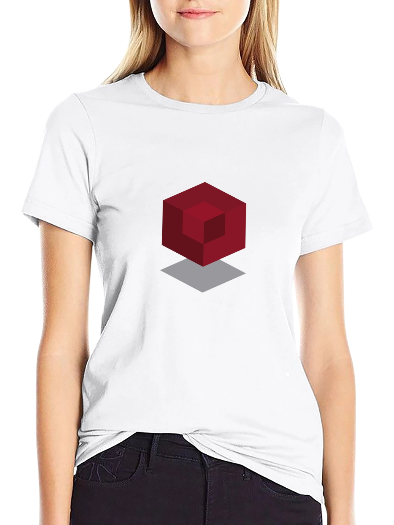 Geometric Cube Graphic Black T-Shirt