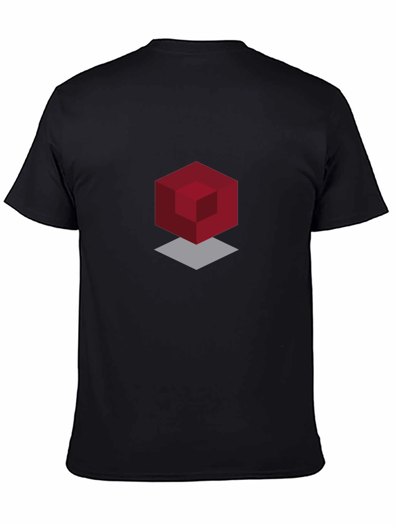 Geometric Cube Graphic Black T-Shirt