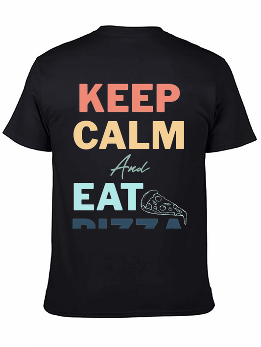Keep Calm and Eat Pizza Funny Graphic T-Shirt