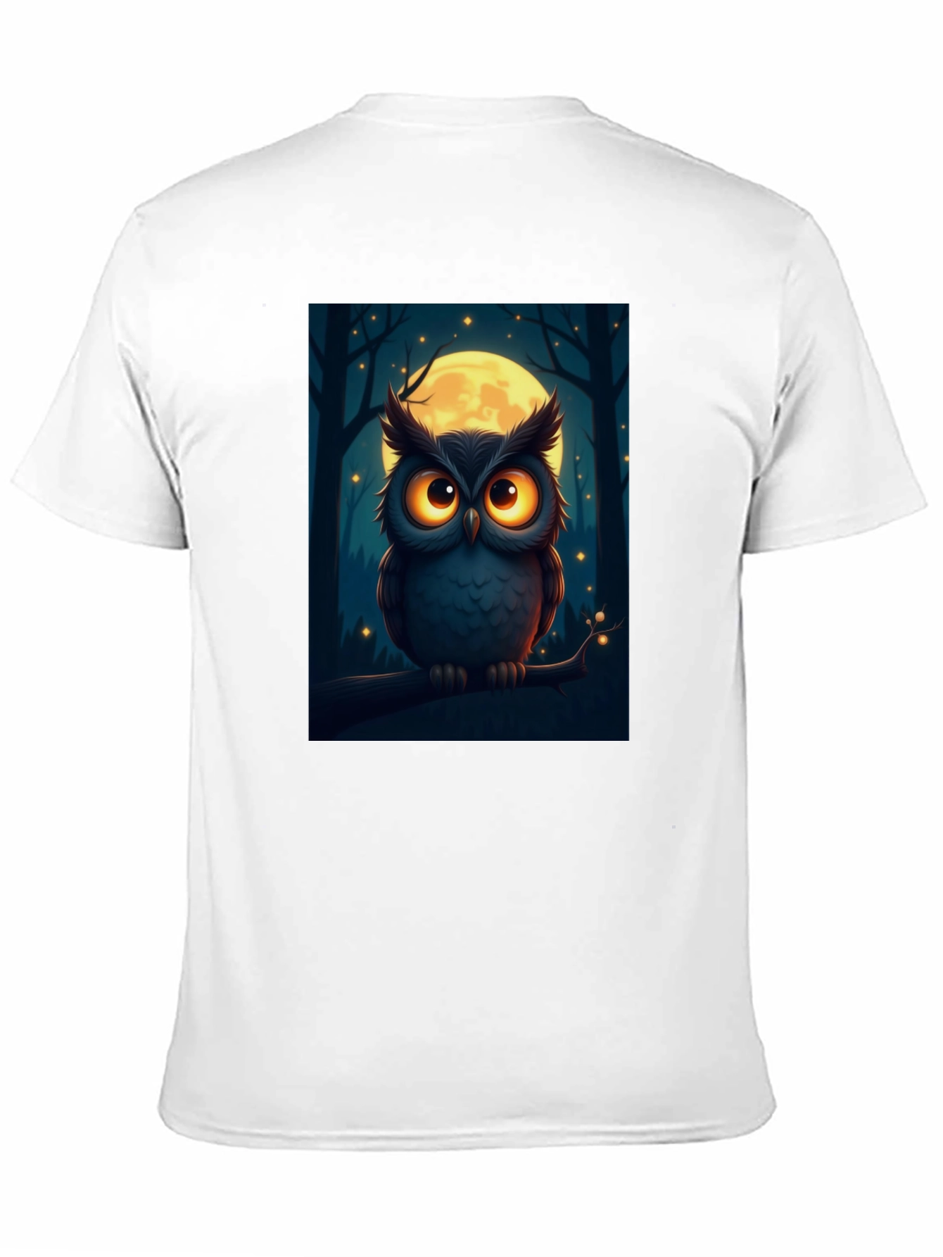 Owl Moon Graphic Tee - Night Forest Design