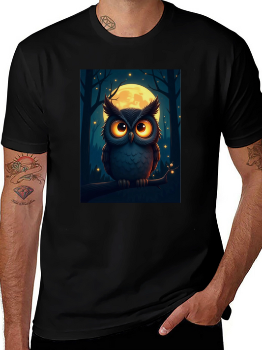 Owl Moon Graphic Tee - Night Forest Design