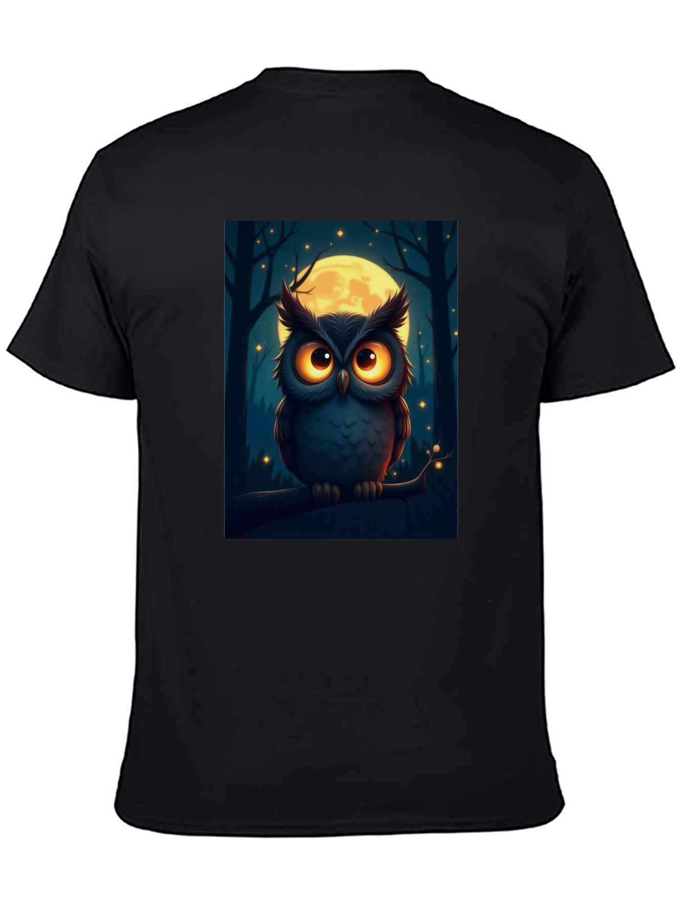 Owl Moon Graphic Tee - Night Forest Design