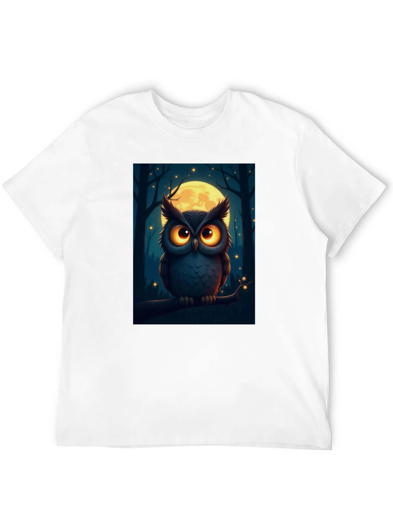 Owl Moon Graphic Tee - Night Forest Design