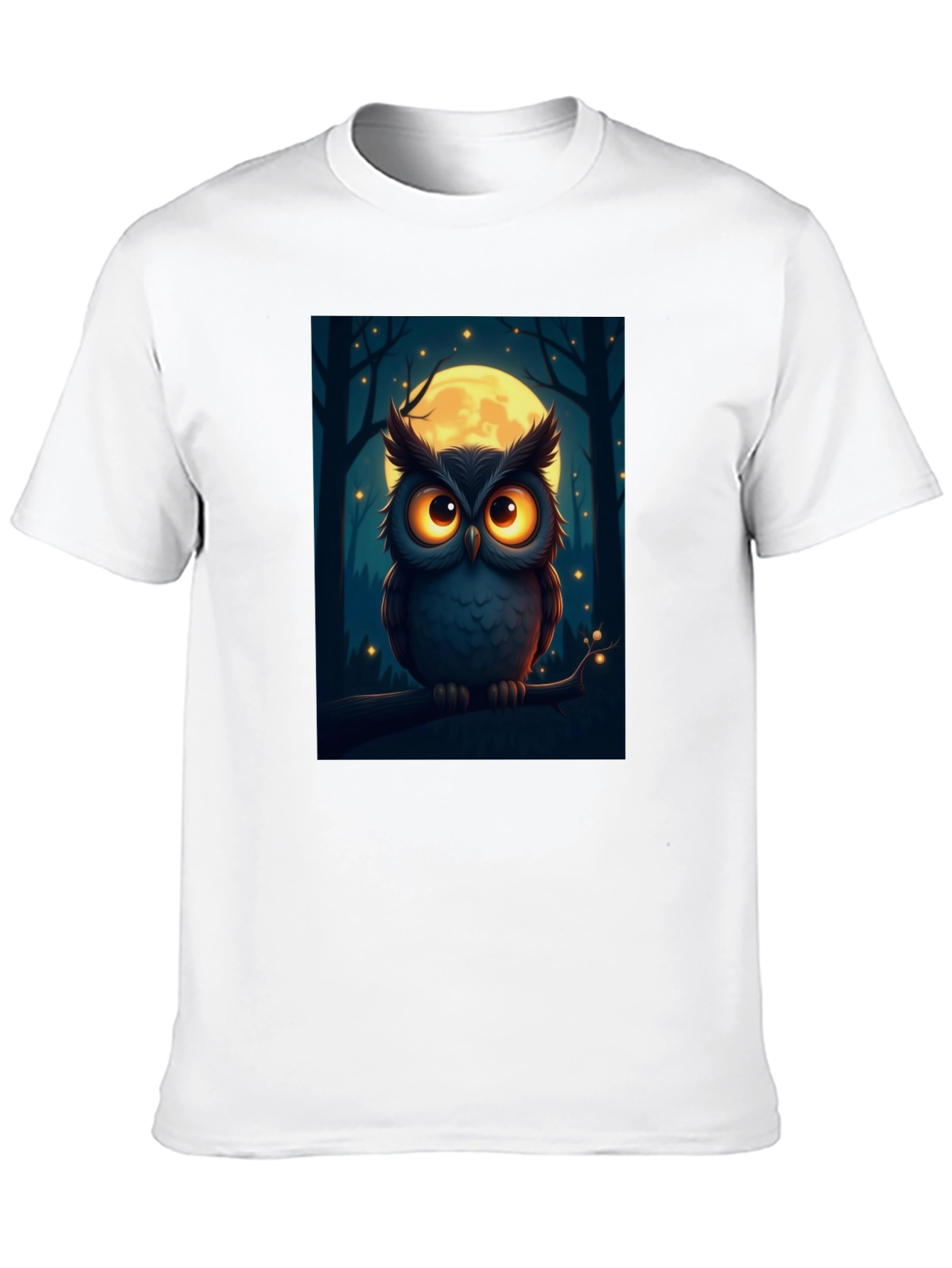 Owl Moon Graphic Tee - Night Forest Design