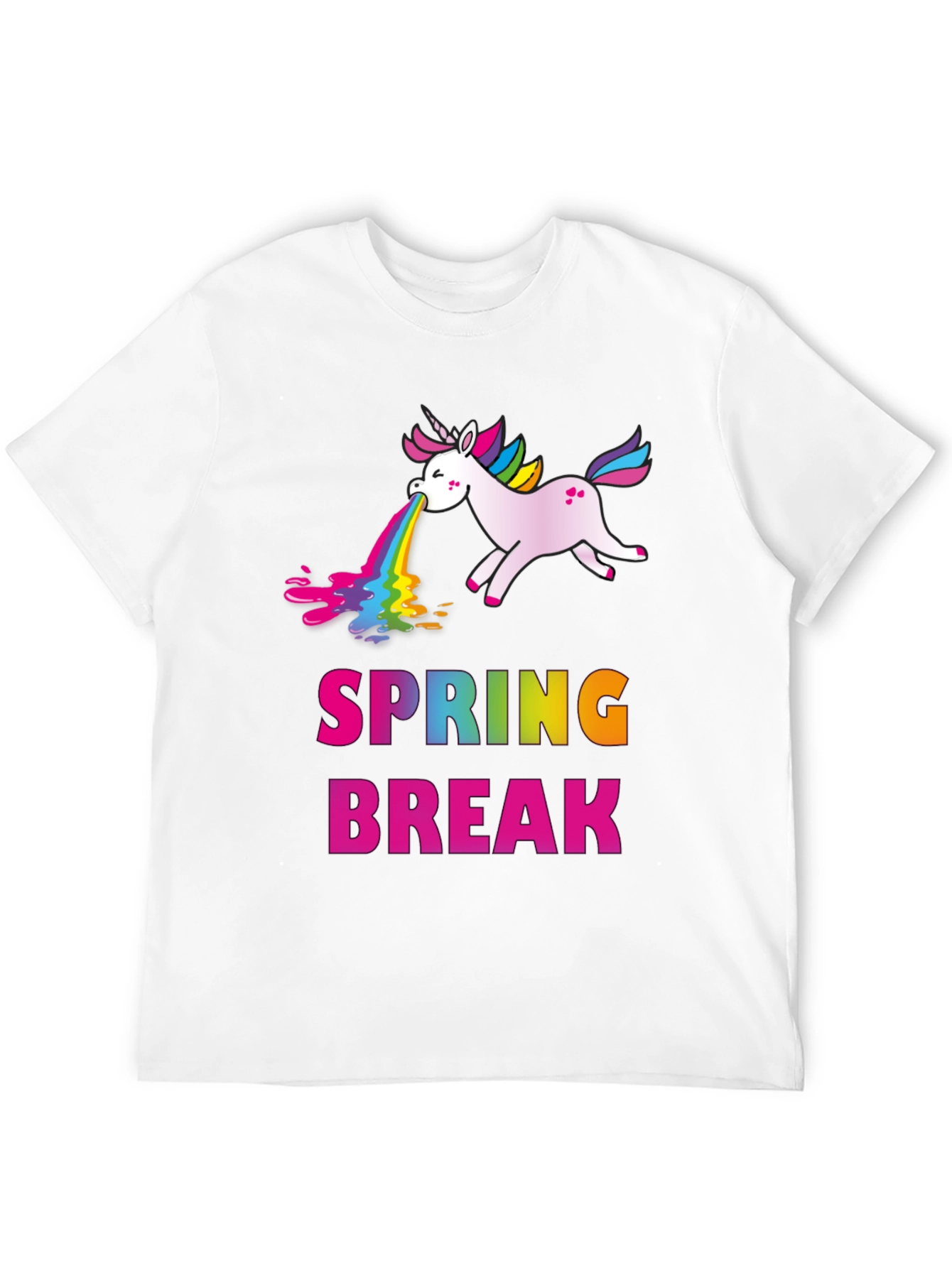 Spring Break Unicorn Puke Rainbow T-Shirt