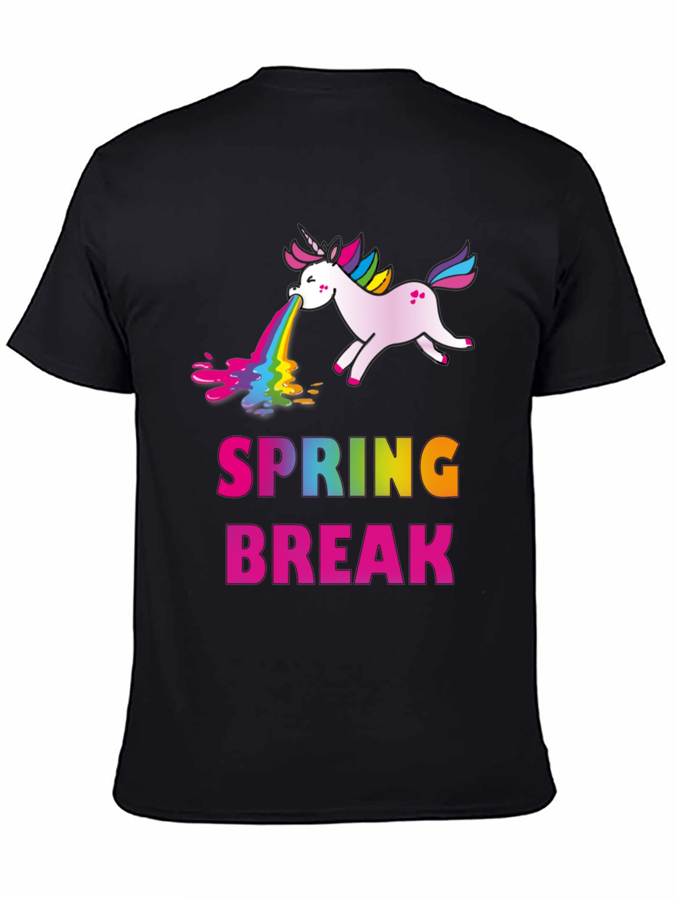 Spring Break Unicorn Puke Rainbow T-Shirt