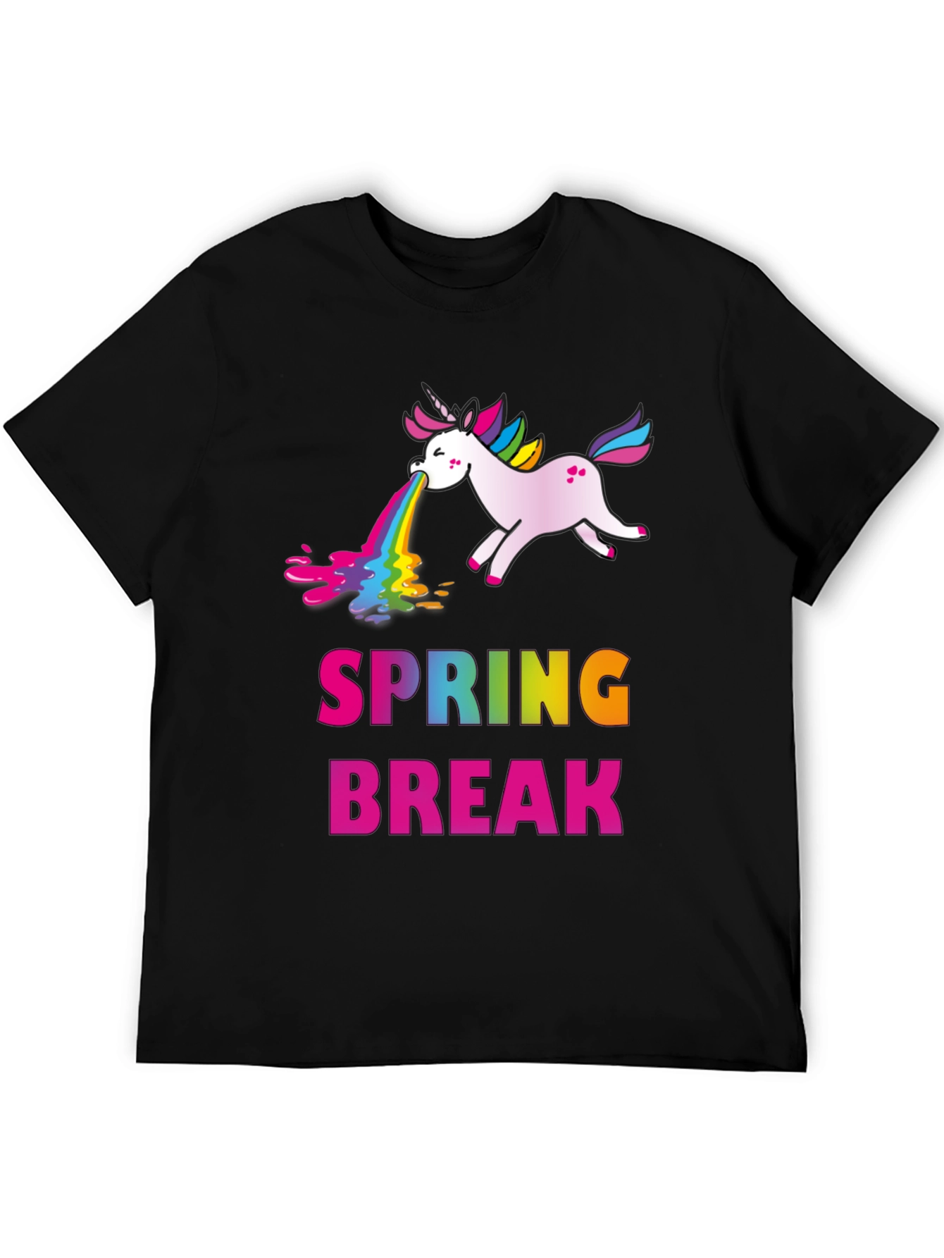 Spring Break Unicorn Puke Rainbow T-Shirt
