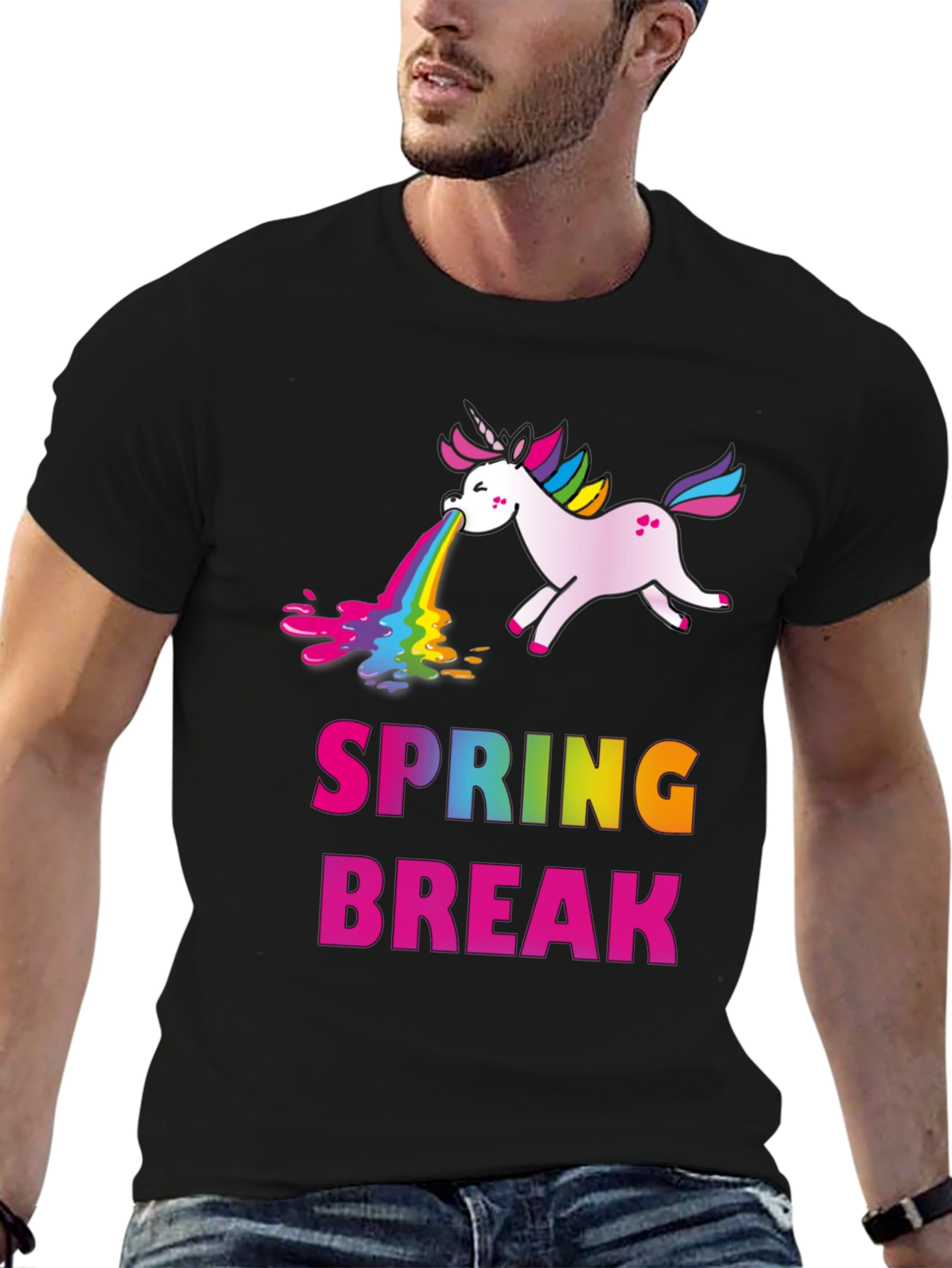 Spring Break Unicorn Puke Rainbow T-Shirt