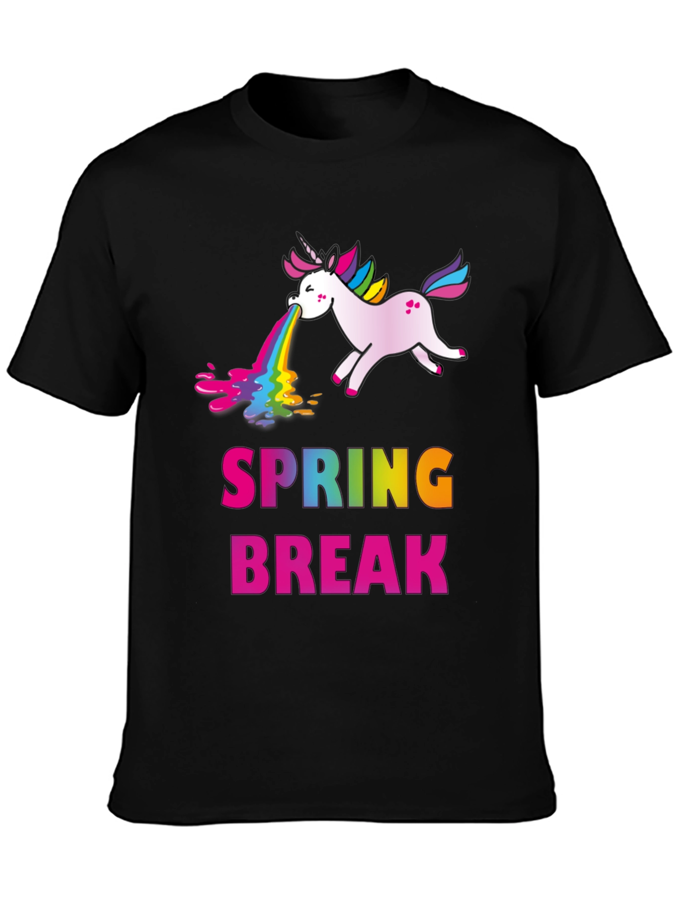 Spring Break Unicorn Puke Rainbow T-Shirt