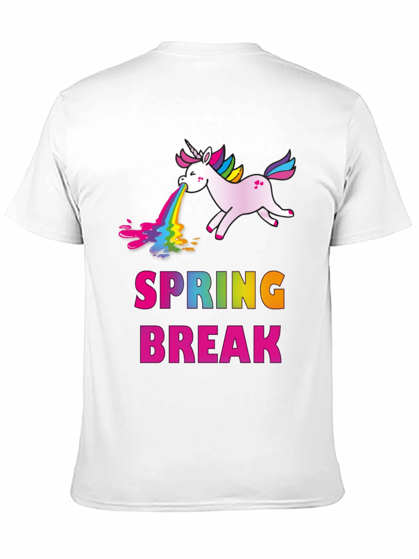 Spring Break Unicorn Puke Rainbow T-Shirt