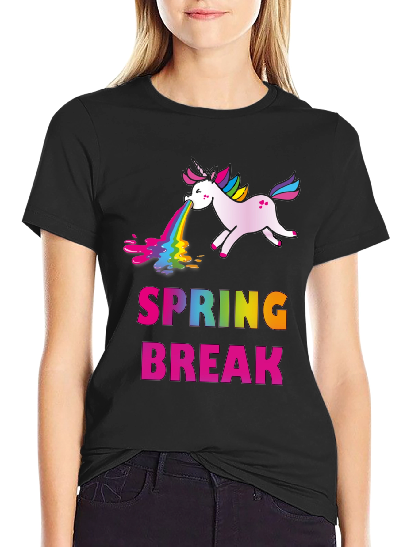 Spring Break Unicorn Puke Rainbow T-Shirt