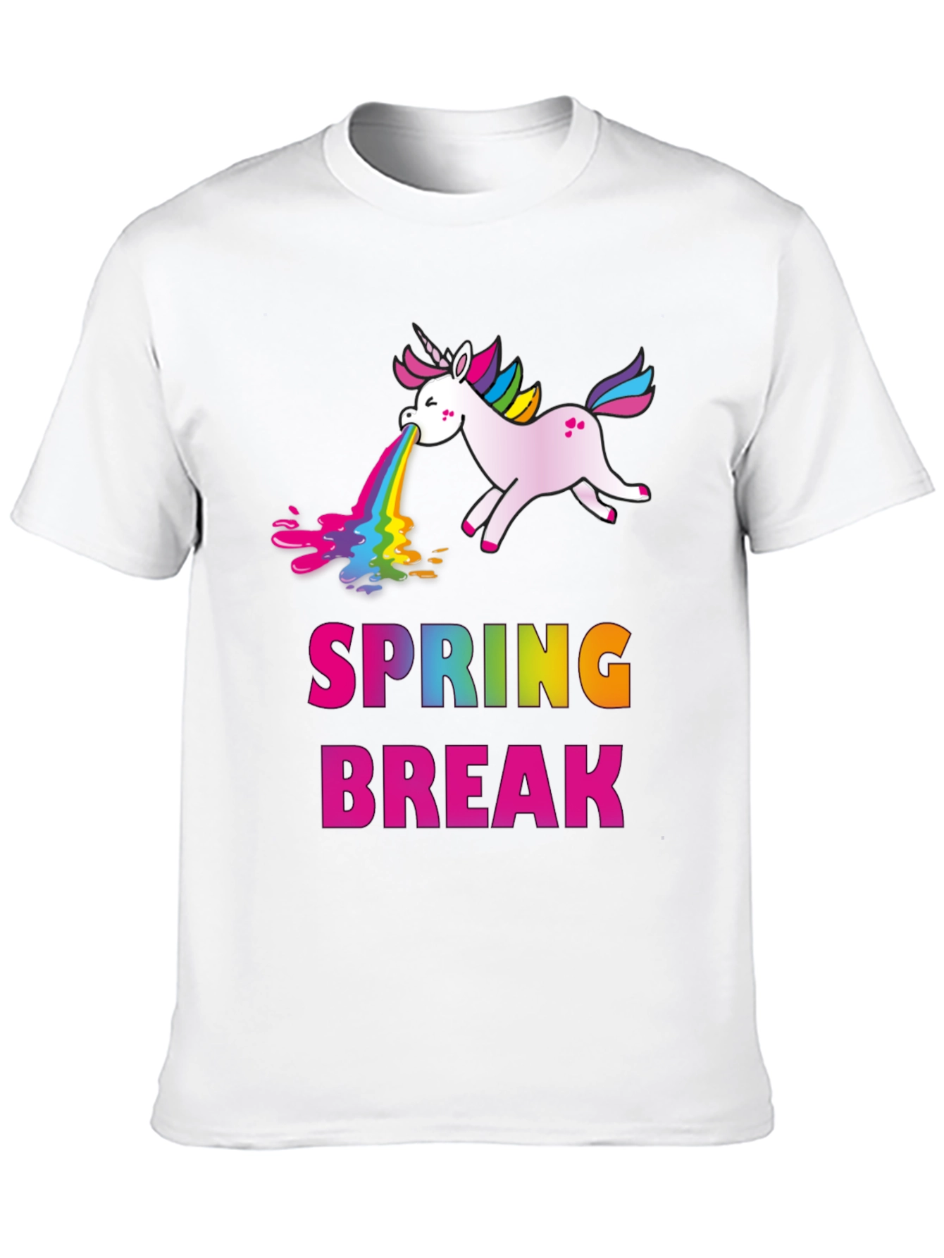 Spring Break Unicorn Puke Rainbow T-Shirt