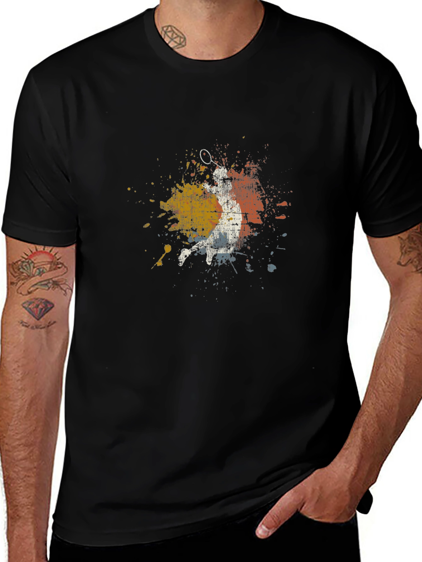 Abstract Tennis Player Graphic Tee