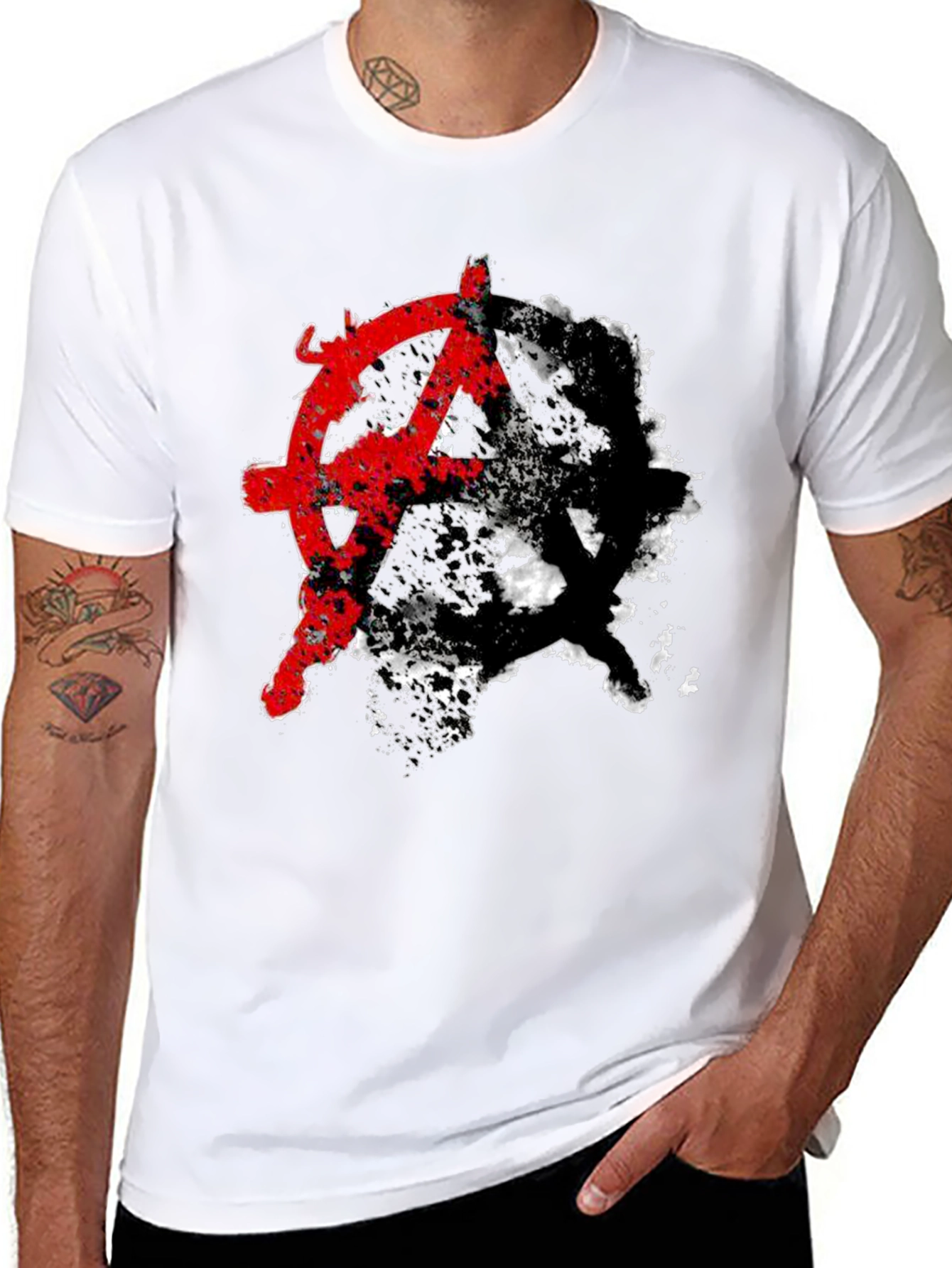 Anarchy Symbol Graphic Tee - Edgy Streetwear