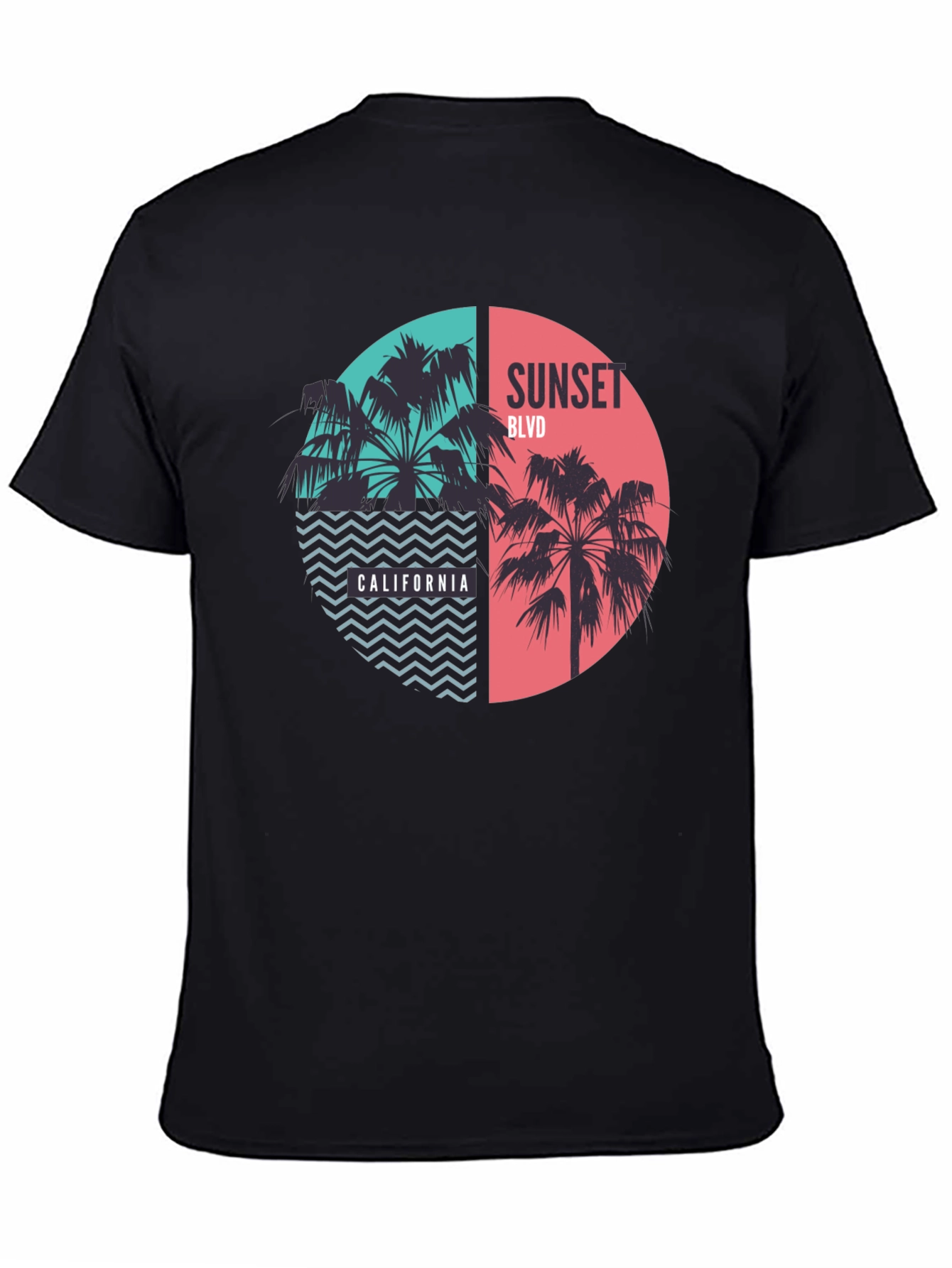 Sunset Blvd California Palm Tree Graphic Tee