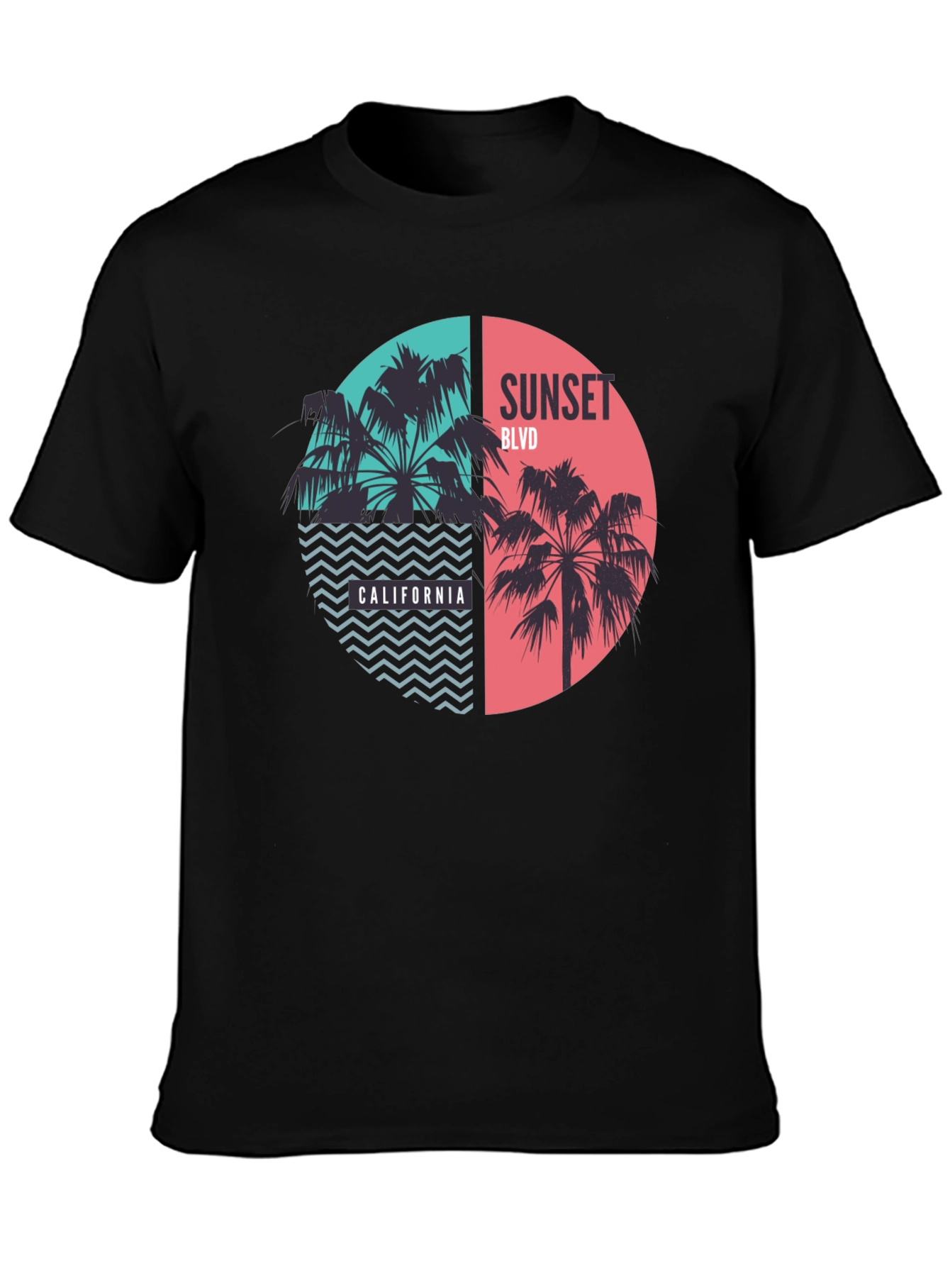 Sunset Blvd California Palm Tree Graphic Tee